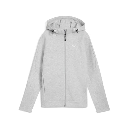 PUMA Women's Evostripe Full Zip Grey Jacket - Lightweight Running Hoodie for Outdoor Sports & Casual Wear