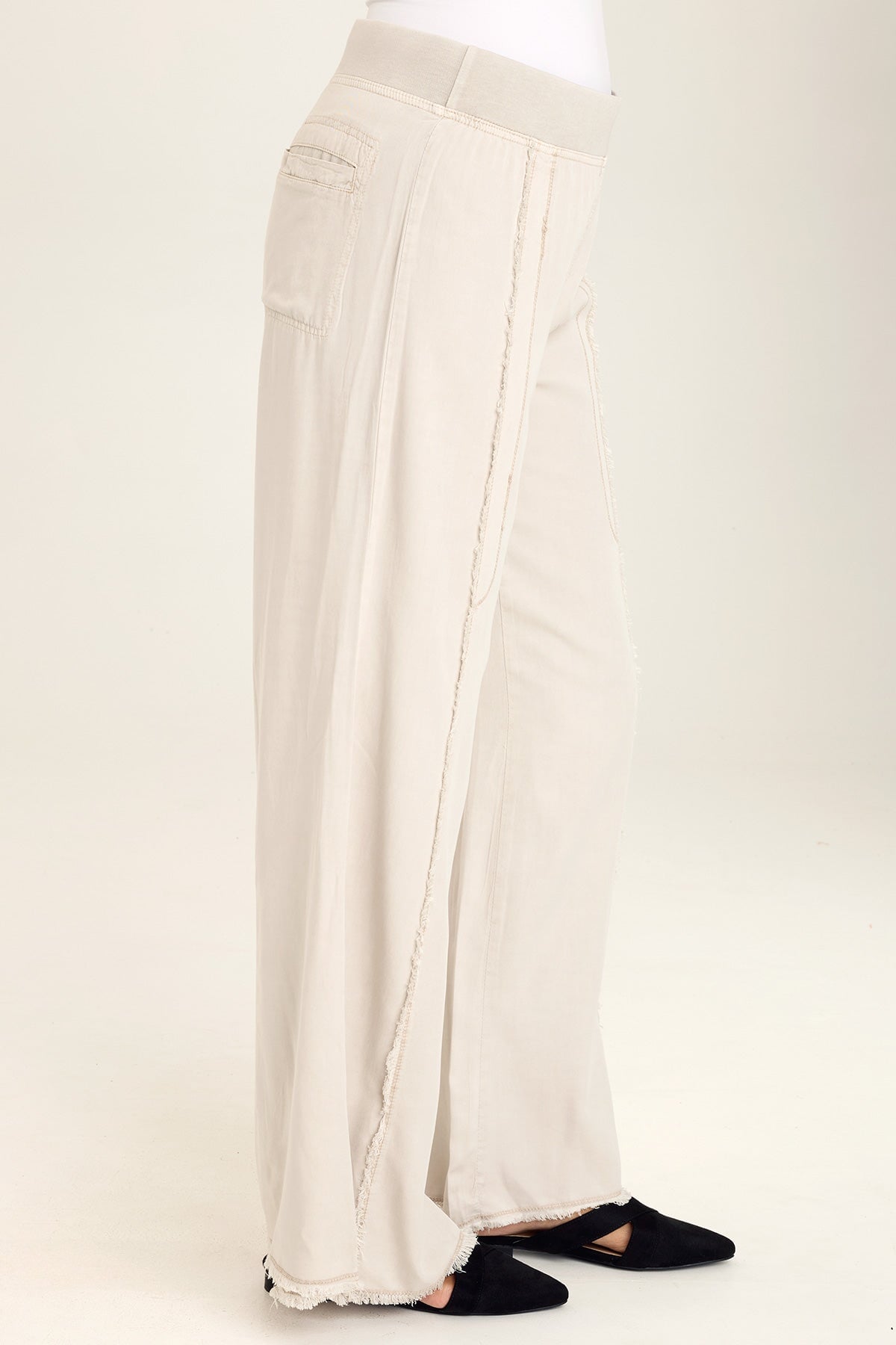 Women's High-Waisted Twill Beach Pants - Lightweight, Breathable & Quick-Dry for Summer Vacations, Travel & Casual Outings