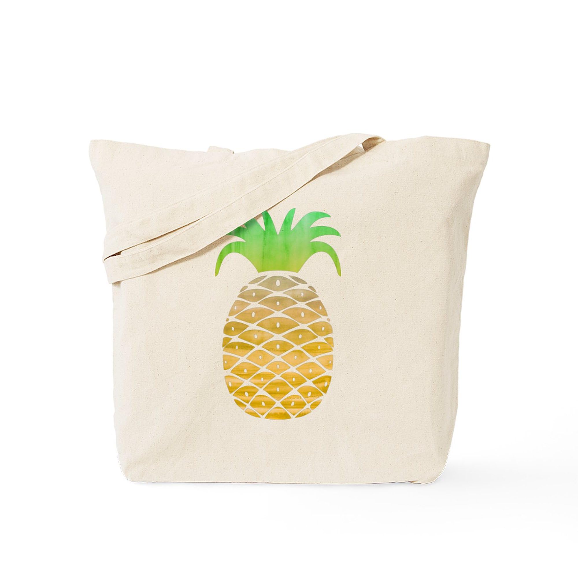 Colorful Pineapple Tote Bag - Natural Canvas Reusable Shopping Bag for Groceries, Beach & Daily Use | Eco-Friendly & Durable