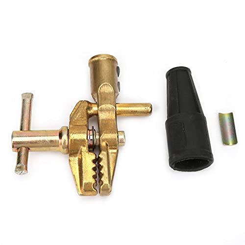 600A Heavy Duty Brass Welding Ground Clamp - Pure Copper Welder Earth Cable Clip for Arc/MIG/TIG Welders - Ideal for Metal Fabrication, Auto Repair & Construction Sites
