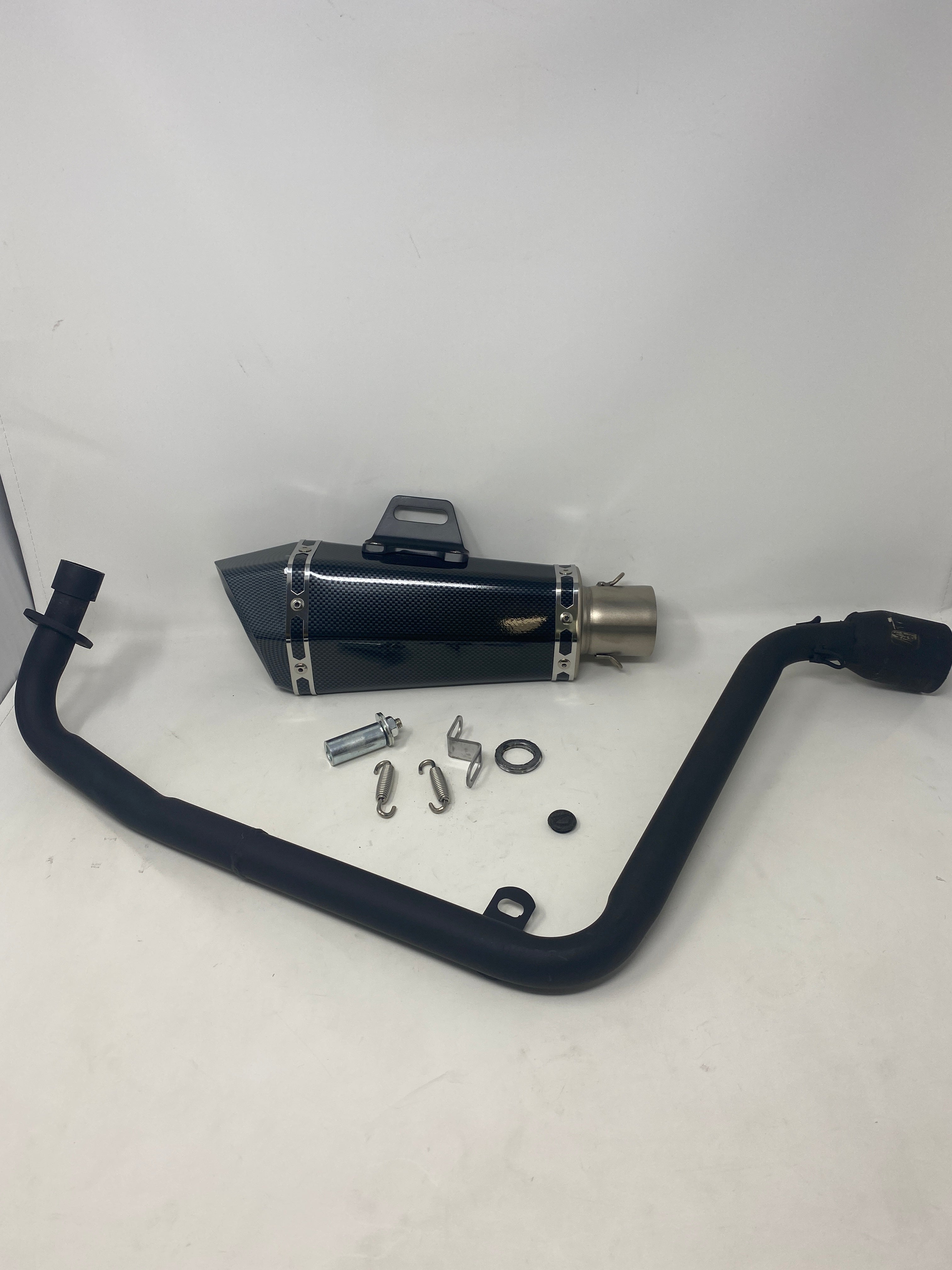VENOM Carbon Fiber Exhaust System with Pipe & DB Killer for 125cc Motorcycles - Compatible with Venom X20, X21RS & Vader Models | High-Performance Upgrade for Street & Off-Road Riding