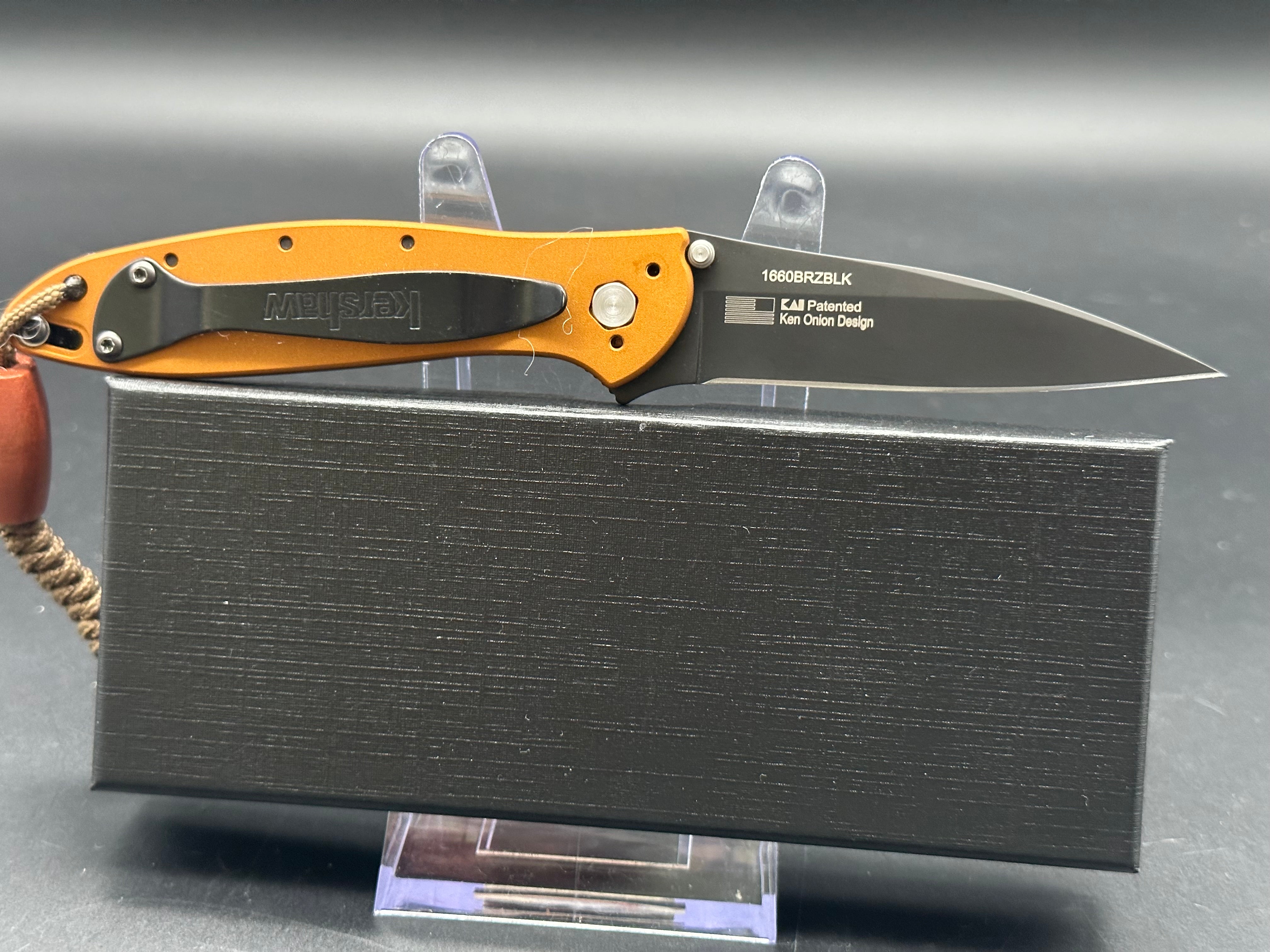 Kershaw Leek 1660 BRZBLK Folding Knife - Bronze Aluminum Scales, Razor Sharp EDC Pocket Knife for Outdoor, Camping, and Everyday Carry