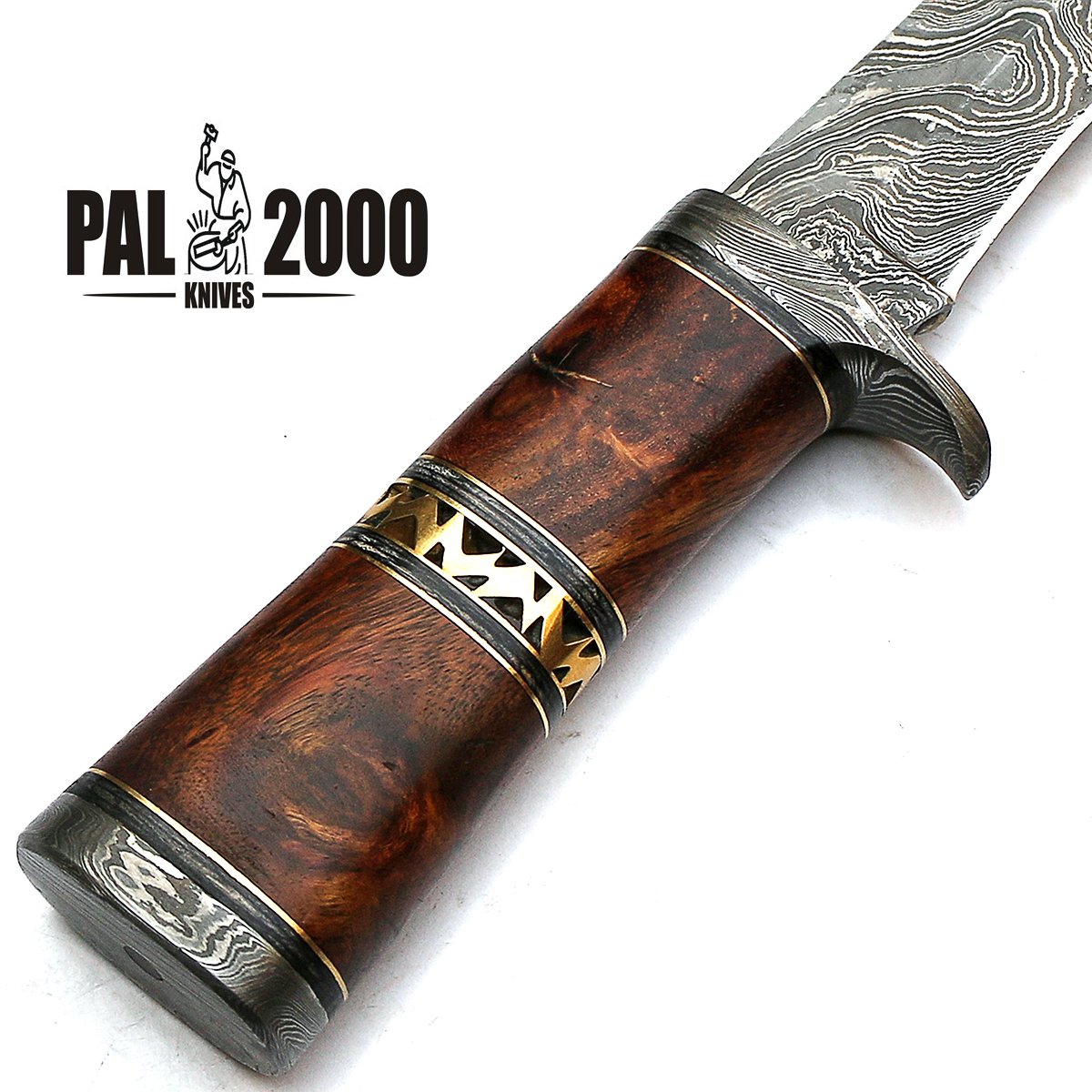 Custom Handmade Damascus Steel 12 Inch Hunting Knife with Sheath - PAL 2000 HUN-9289 | Durable Outdoor Survival Tool for Camping, Hunting & Bushcraft