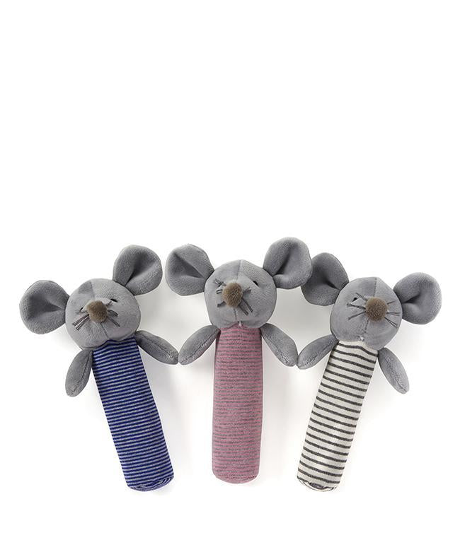 Blue Mousie Rattle - Soft Baby Teether Toy for Infants & Toddlers - Perfect for Soothing Teething Pain and Sensory Play