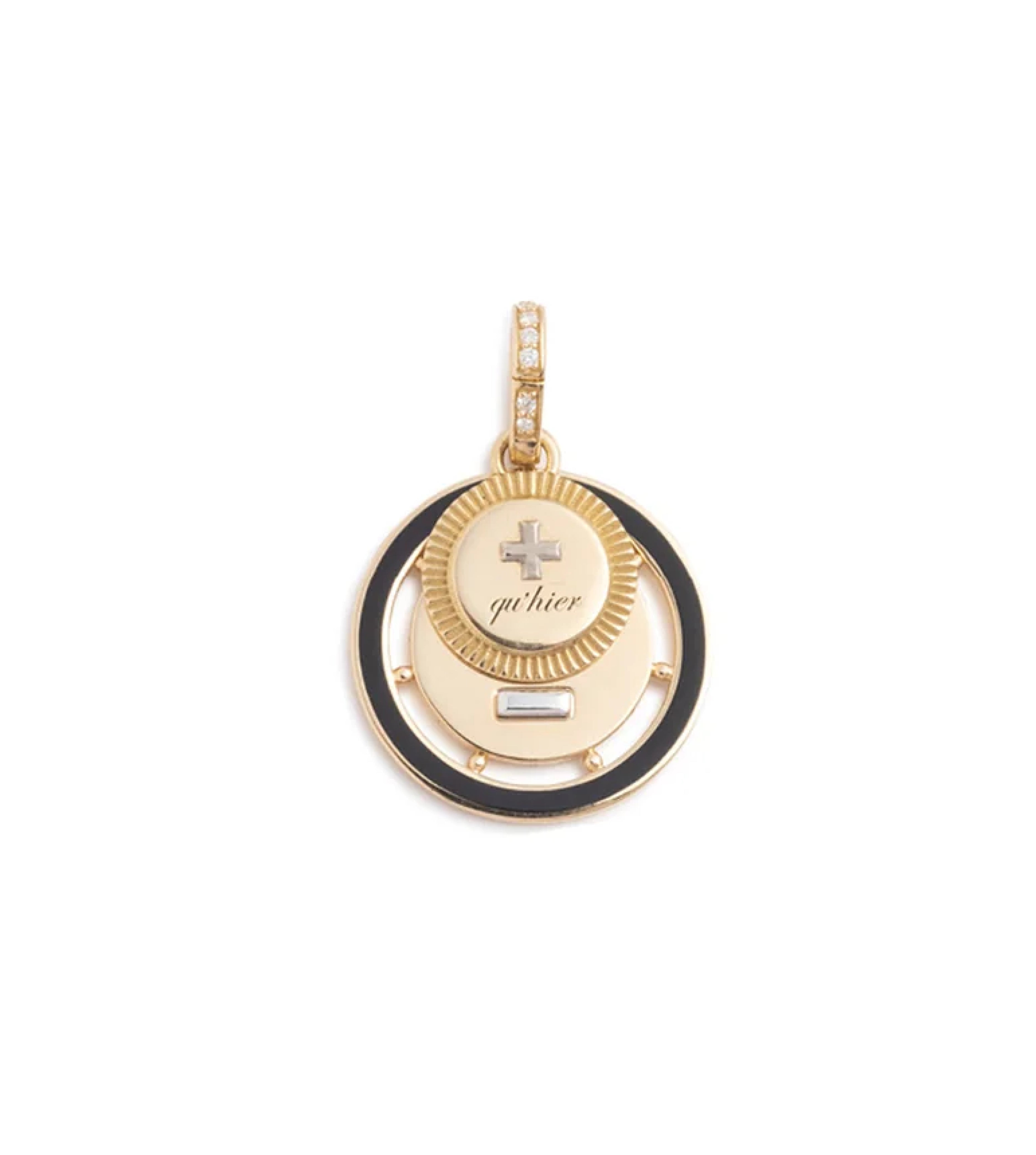 Ever Growing Love Vivacity Couple Medallion Necklace - Black with Annex Link Chain - Romantic Gift for Anniversaries, Weddings & Valentine's Day