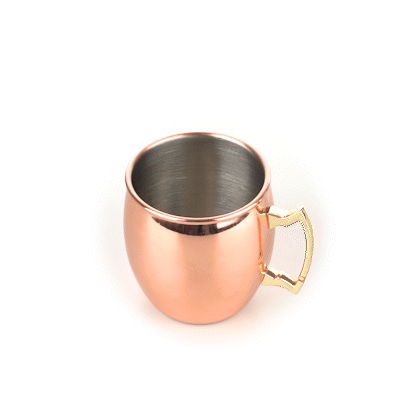 Premium 16 oz Copper Plated Stainless Steel Moscow Mule Mug - Bar Lux Brand - 3.5