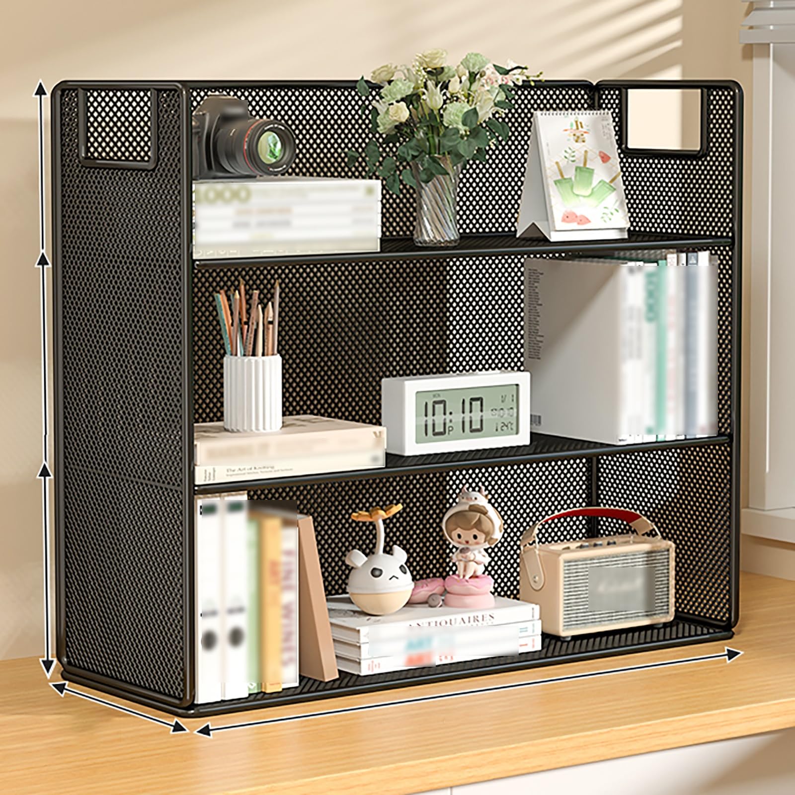 Multi-Layer Desktop Bookshelf Organizer - Black 40