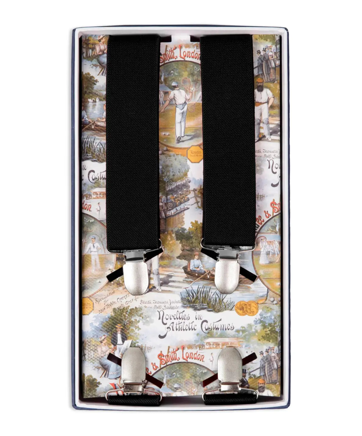 LA Smith Men's Black X-Shaped Suspenders - Stylish & Adjustable for Formal Wear, Cosplay & Vintage Outfits