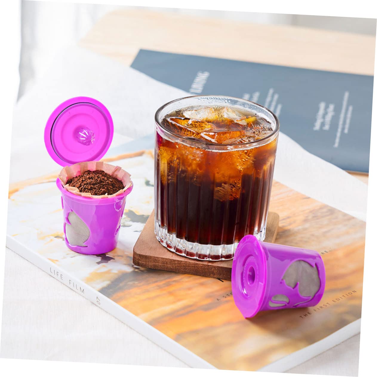 2 Pack Reusable Coffee Filters - Compact Stainless Steel Strainer Cups for Pour Over, Cold Brew & French Press - Eco-Friendly & Easy Clean