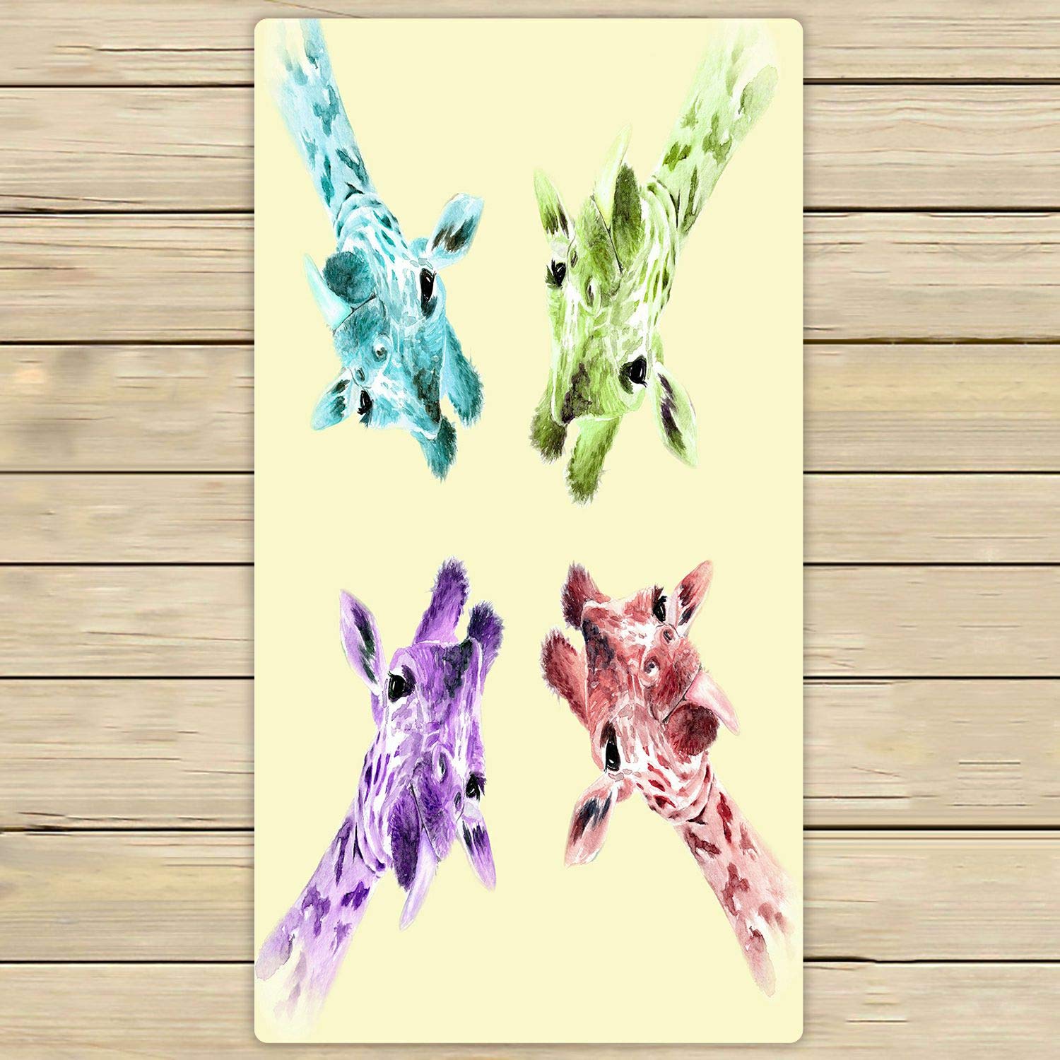 ABPHQTO Watercolor Giraffes Beach Towel - 30x56 Inch Large Soft Absorbent Bath & Pool Towel for Travel, Spa, Gym, and Outdoor Activities | Perfect for Beach, Swimming, Yoga, and Picnics
