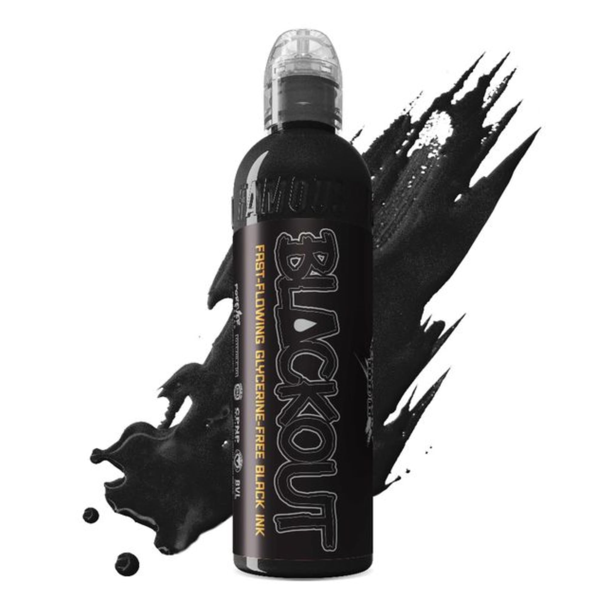Professional Blackout Black Tattoo Ink - High Pigment, Vegan & Non-Toxic Tattoo Ink for Artists - Skin-Safe Bold Shades - 8 oz Bottle - Perfect for Sleeves, Cover-Ups & Dark Tattoo Designs