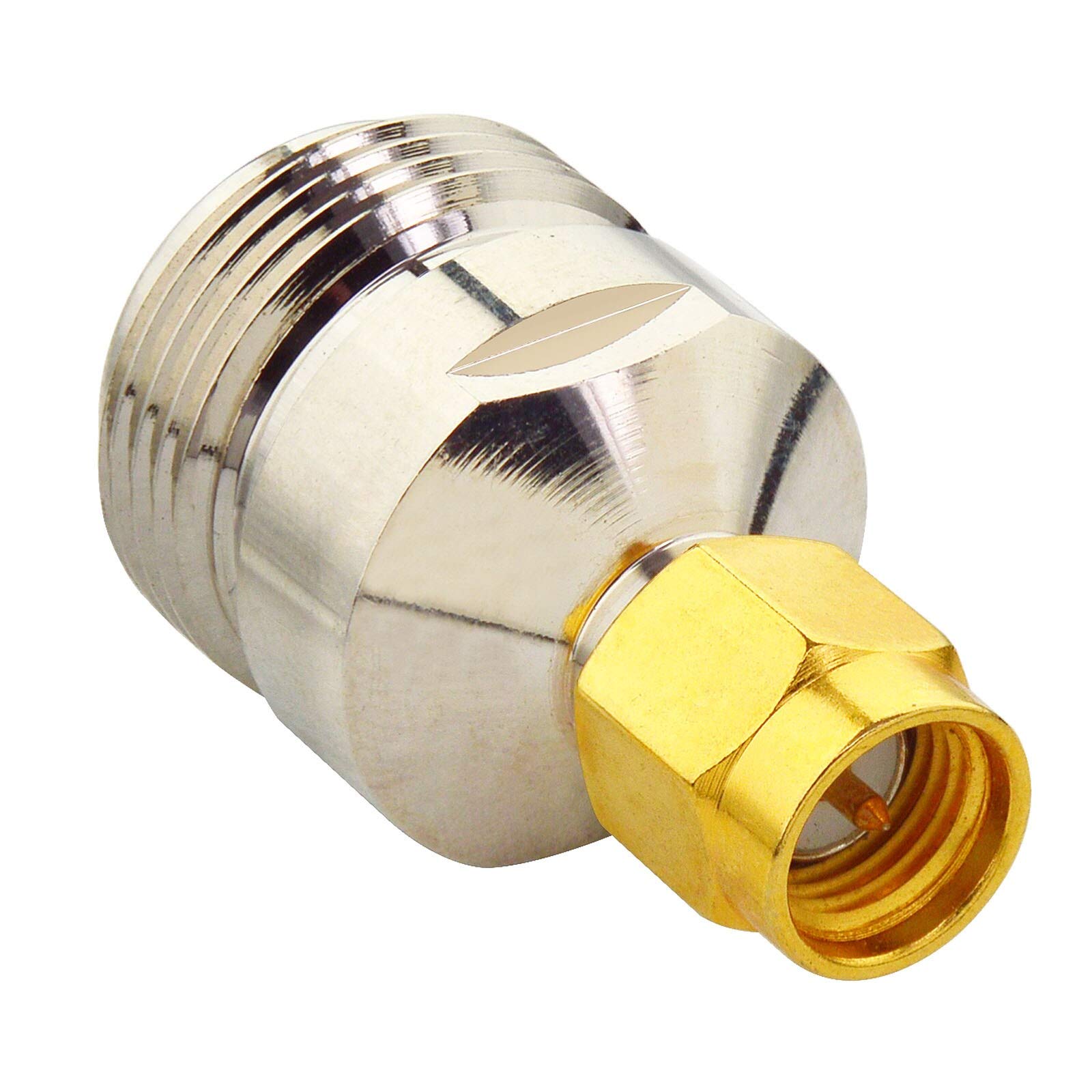 2-Pack SMA Male to N Female RF Coaxial Adapter Connectors - High Frequency for Ham Radio, Antenna, CCTV & Wireless Networks