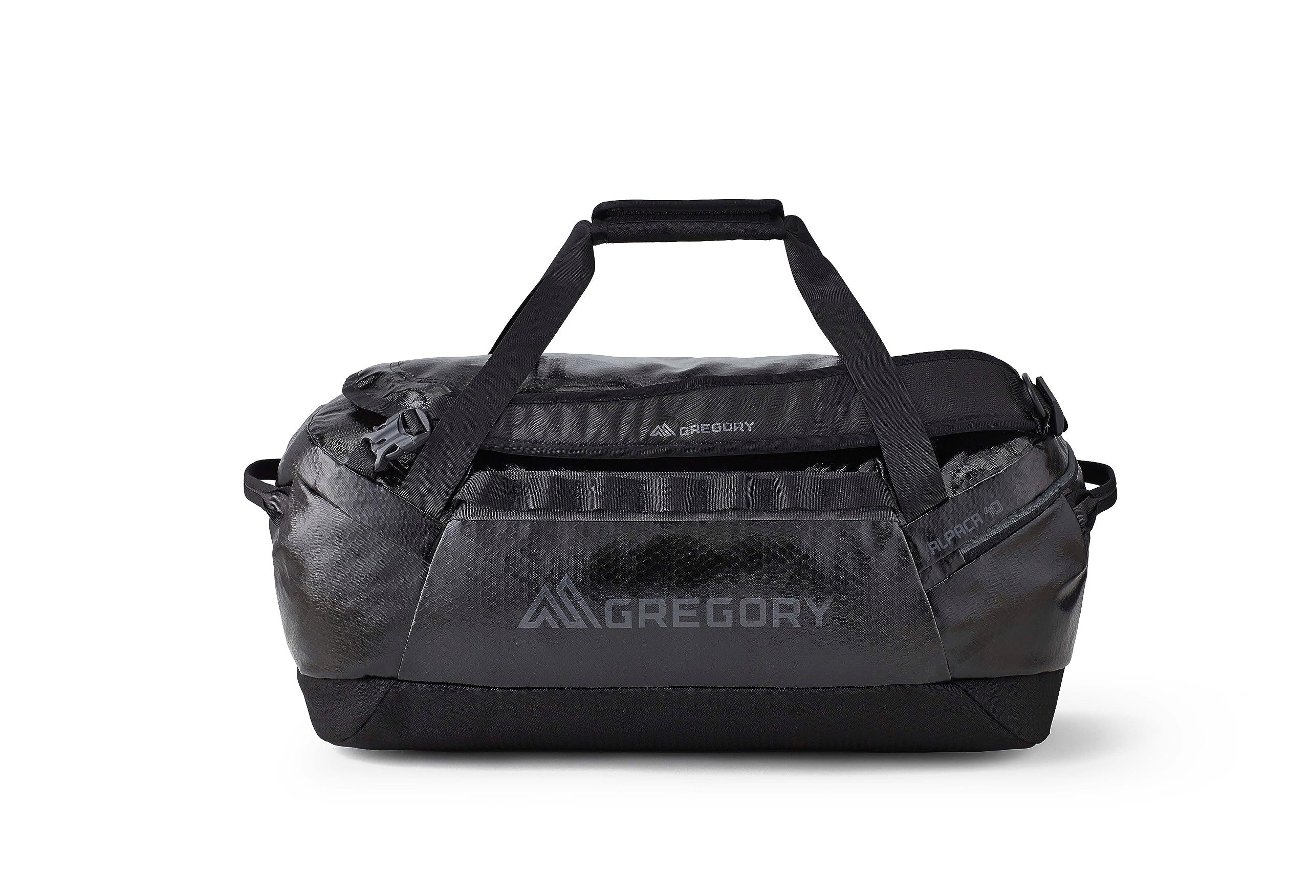Gregory Alpaca 40 Adventure Travel Duffel Bag - Waterproof Gear Organizer for Hiking, Camping & Outdoor Activities - Obsidian Black