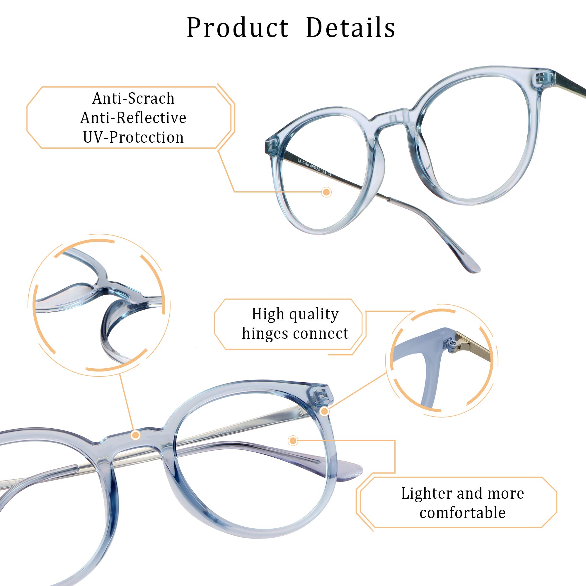 LifeArt Bifocal Reading Glasses with Blue Light Blocking - Stylish Unisex Computer Glasses for Women & Men - Perfect for Office Work, Screen Time & Reading