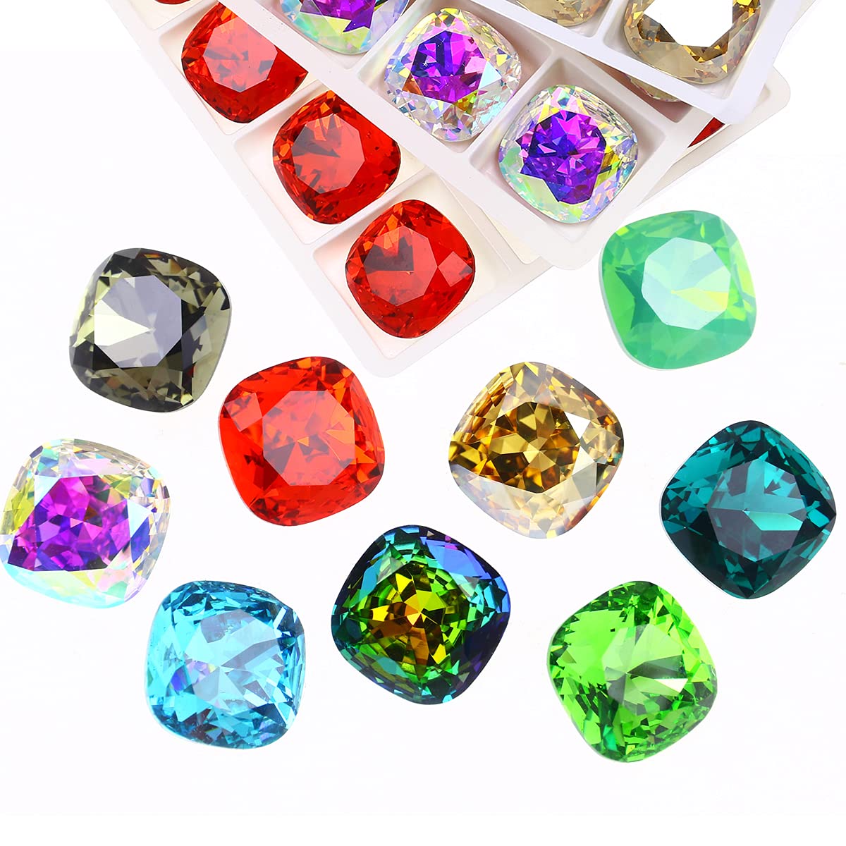 Premium Big Rhinestones for Nails - Sparkling Square Crystals for Jewelry Making, Crafts, Nail Art, Bags & Shoes - Perfect for DIY Fashion Accessories, Wedding Decor & Costume Design
