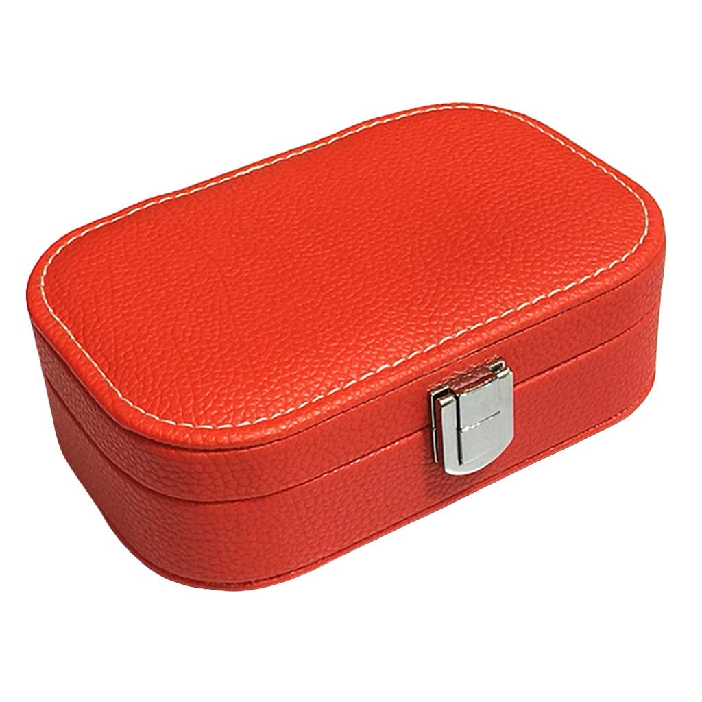LICHUAN Jewelry Organizer Box - Portable Leather Jewelry Storage Case with Mirror for Rings, Earrings & Accessories | Travel Jewelry Display Box (Red) - Perfect for Home, Travel & Gift Giving