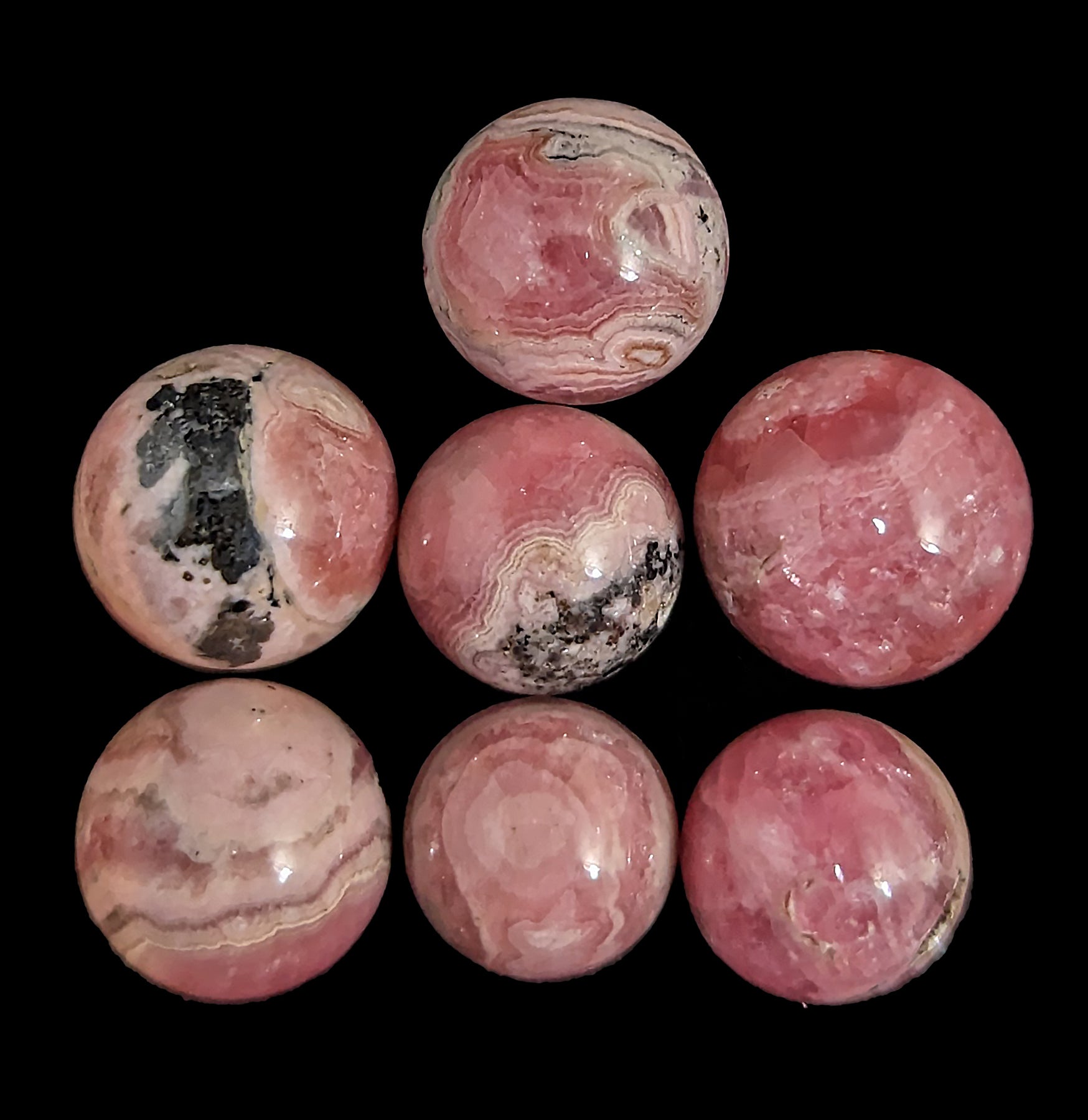 Rhodochrosite Mini Sphere - Natural Healing Crystal Stone for Meditation, Reiki & Energy Work - Perfect for Home Decor, Office Desk & Spiritual Gifts