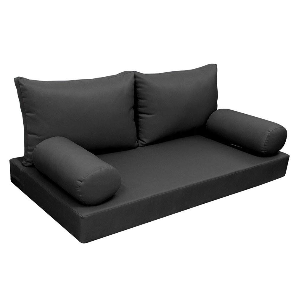 Prolinemax 5-Piece Knife Edge Outdoor Daybed Mattress Cushion & Bolster Pillow Set - Crib Size AD003 | Patio Lounge, Poolside Relaxation, Sunbathing Comfort