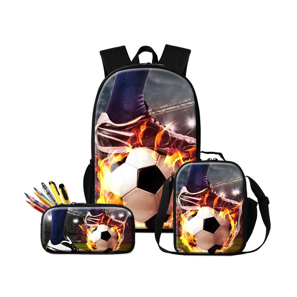 Cool Soccer Print Backpack for Teen Boys - Durable School Bag & Sports Mochila - Perfect for School, Travel, and Soccer Practice