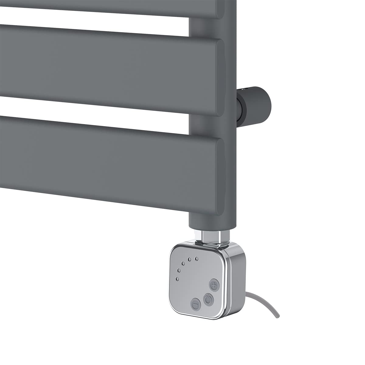 Warmehaus 1600x450mm Electric Heated Towel Rail Radiator - 800W Thermostatic Bathroom Ladder Heater with Prefilled Sand Grey Finish | Perfect for Spa, Luxury Bathroom & Home Heating Solutions
