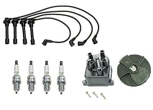 High-Performance Ignition Kit Wire Set with Spark Plugs, Distributor Cap & Rotor - Compatible with Honda Civic 2001-2005 - Perfect for Engine Tune-Ups & Performance Upgrades