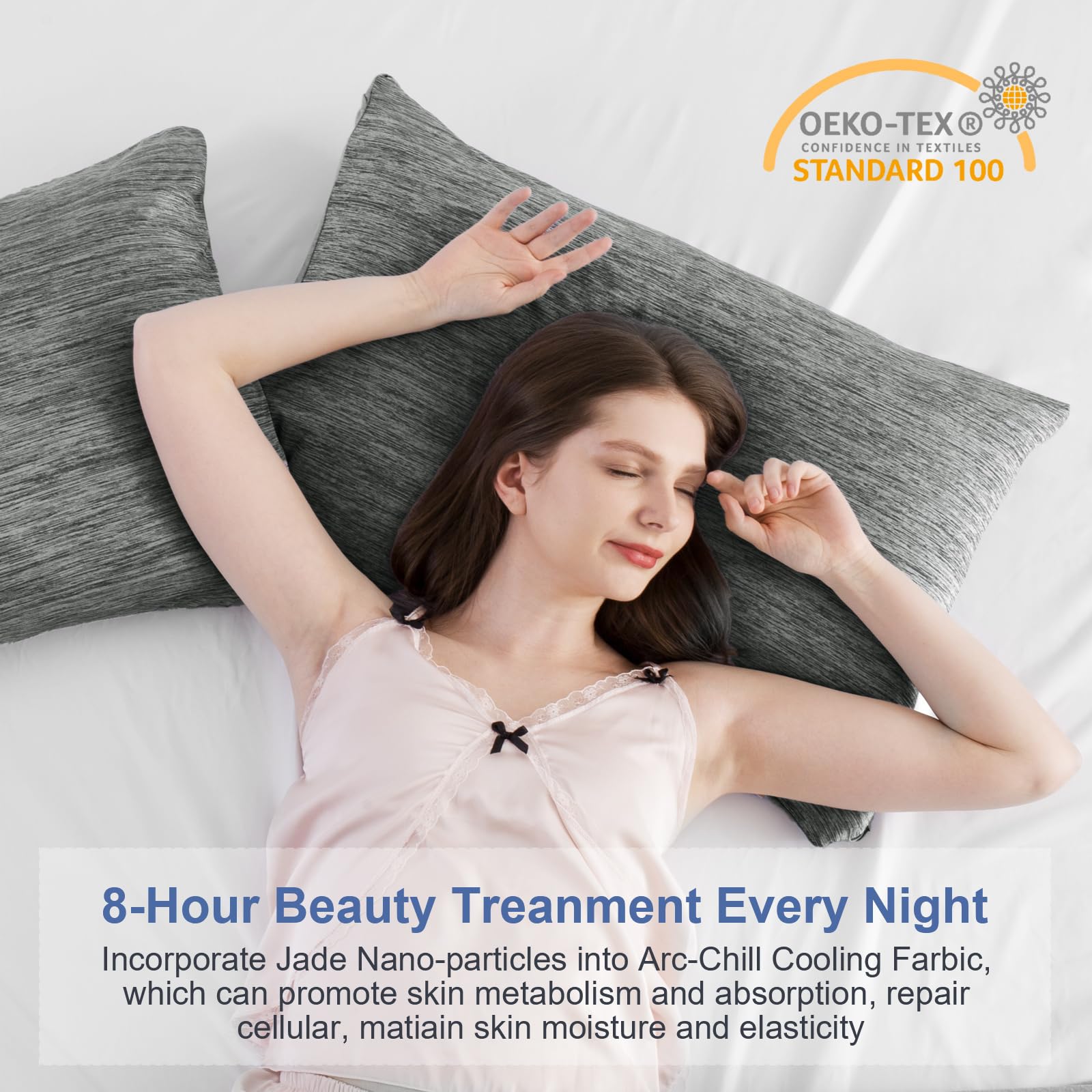 Arc Chill Pro Q Max 0.4 Cooling Pillowcases Set of 2 - Stay Cool All Night for Hot Sleepers & Night Sweats Relief - Perfect for Summer, Menopause & Hot Climate Bedrooms