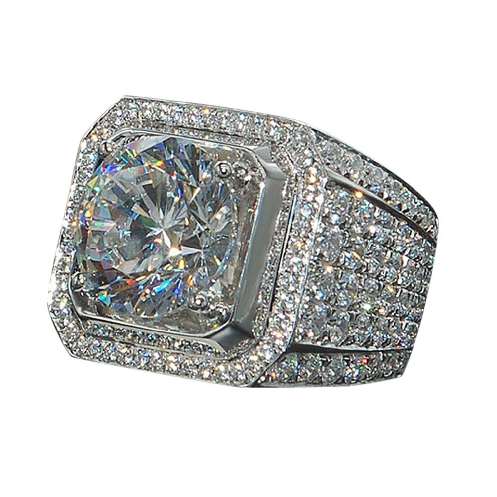 Luxury Trendy Rings for Women & Men - Fashion Jewelry Accessories with Natural White Sapphire - Perfect for Weddings, Parties & Everyday Wear
