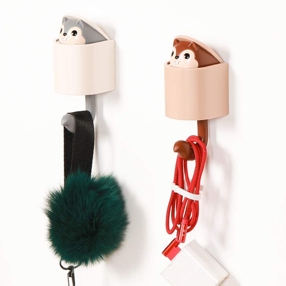 Creative Squirrel Wall Hook - Key Holder & Coat Hanger for Home, Kitchen, Bathroom - Space Saving Grey Decor (Perfect for Entryway, Bedroom & Small Space Organization)