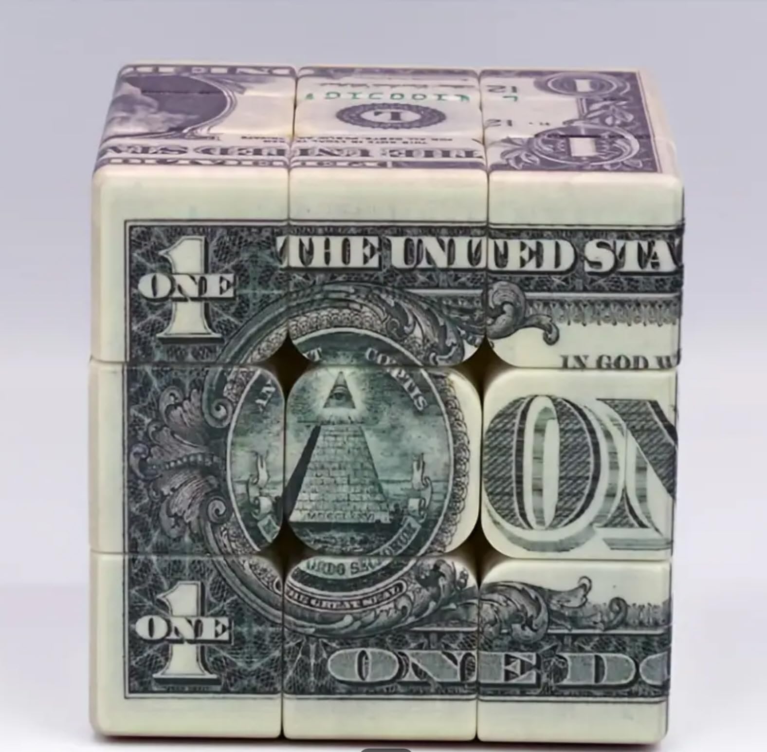 3x3 Speed Cube with Dollar Bill Pattern - Fast Turning Magic Cube Puzzle for Teens & Adults - 5.6cm/2.2