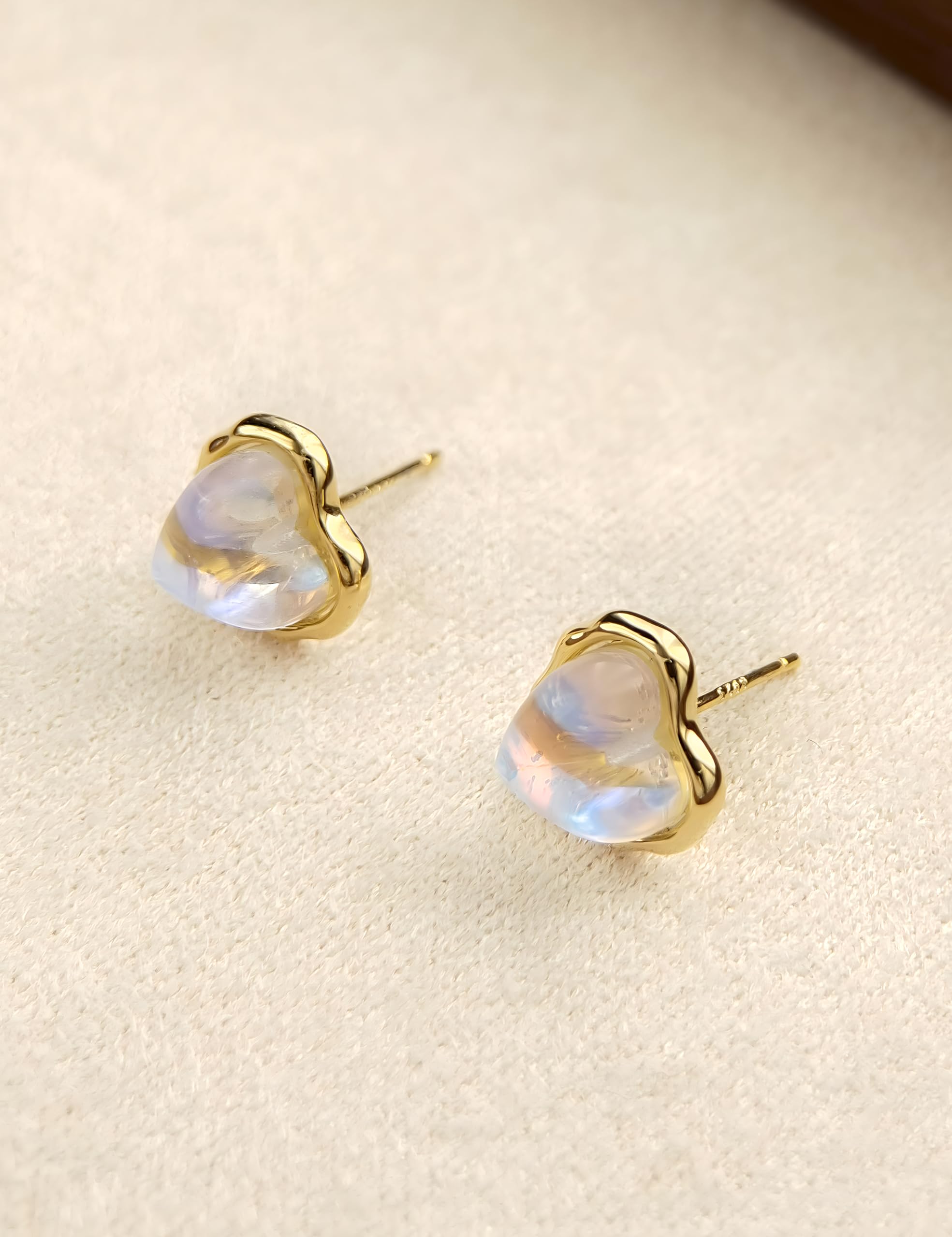 Cubic Zirconia Heart Stud Earrings for Women - 14K White Gold/Gold Plated Dainty Earrings - Perfect for Valentine's Day, Anniversary & Everyday Wear