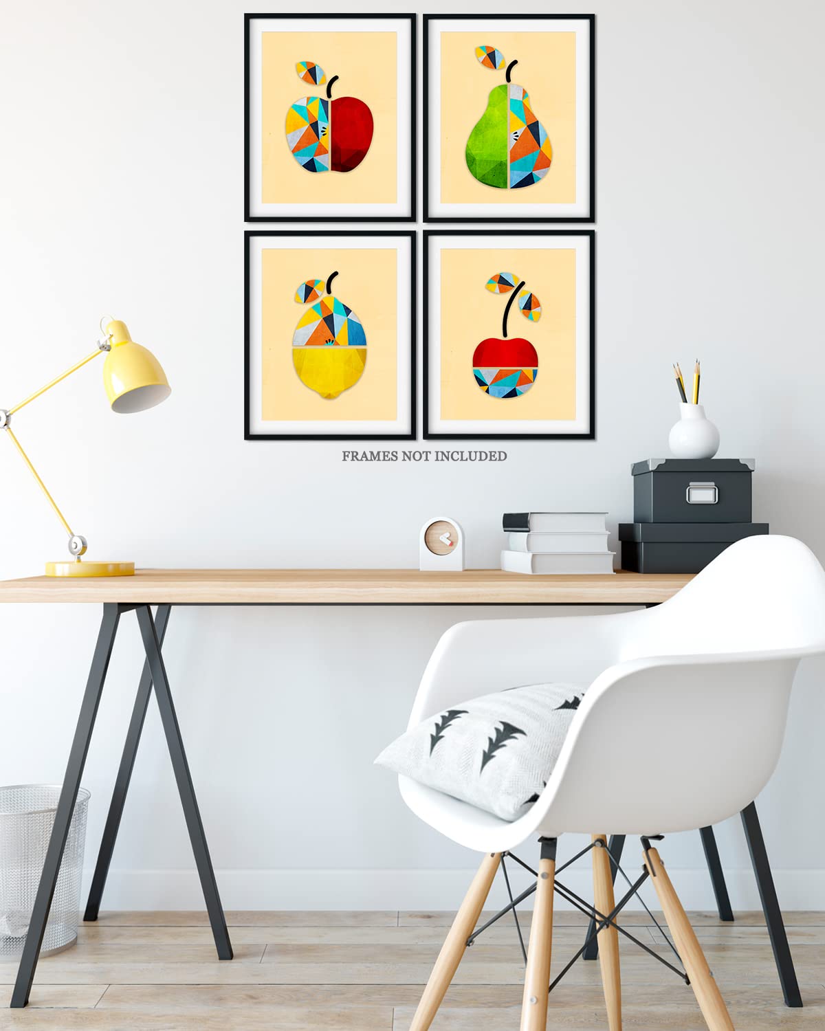Modern Fruit Geometric Wall Art - Boho Kitchen & Dining Decor for Home