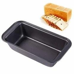 Premium Non-Stick Carbon Steel Rectangle Cake Pan - Teflon Coated Baking Tray for Bread, Loaf & Cake - Microwave & OTG Safe - Ideal for Home Baking, Birthday Parties & Professional Bakeries (Large, Black)
