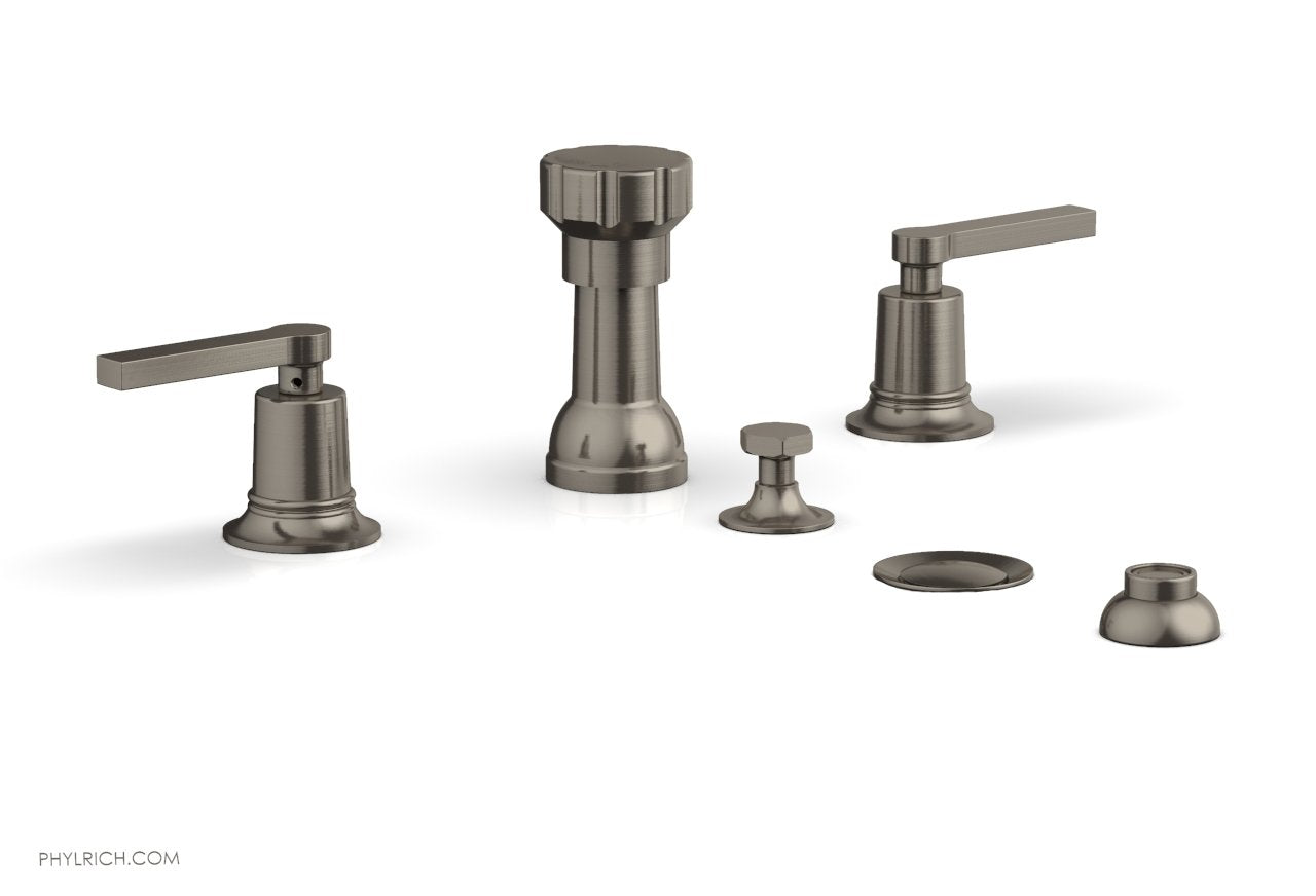 HEX MODERN 4-Hole Bidet Faucet Set with Lever Handles - Matte Black Finish - Model 501-61 - Perfect for Bathroom Renovation & Modern Toilet Upgrades