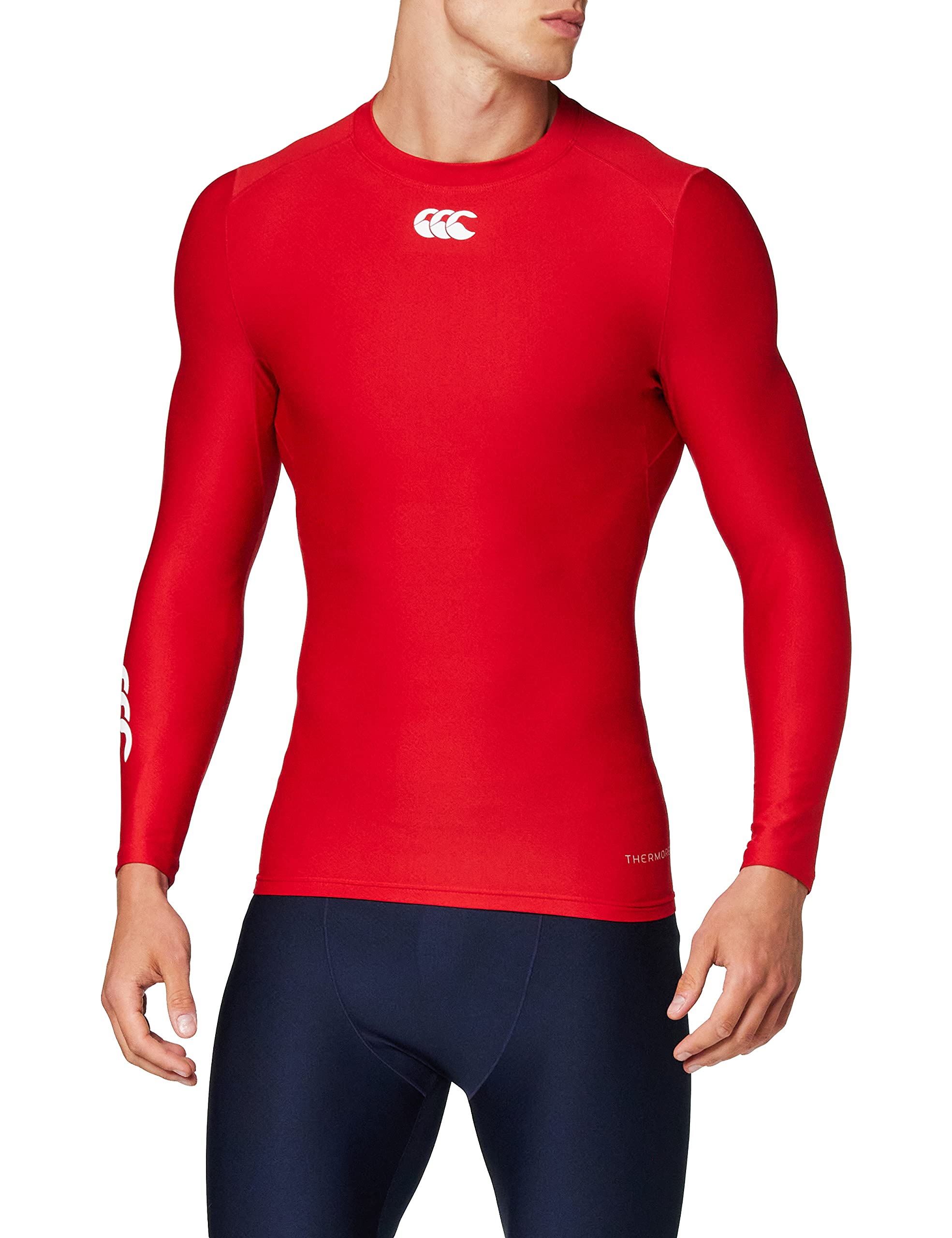 Canterbury Thermoreg Baselayer Top for Men - Moisture Wicking, Breathable, Thermal Underwear - X-Large, Red - Ideal for Running, Hiking & Cold Weather Sports