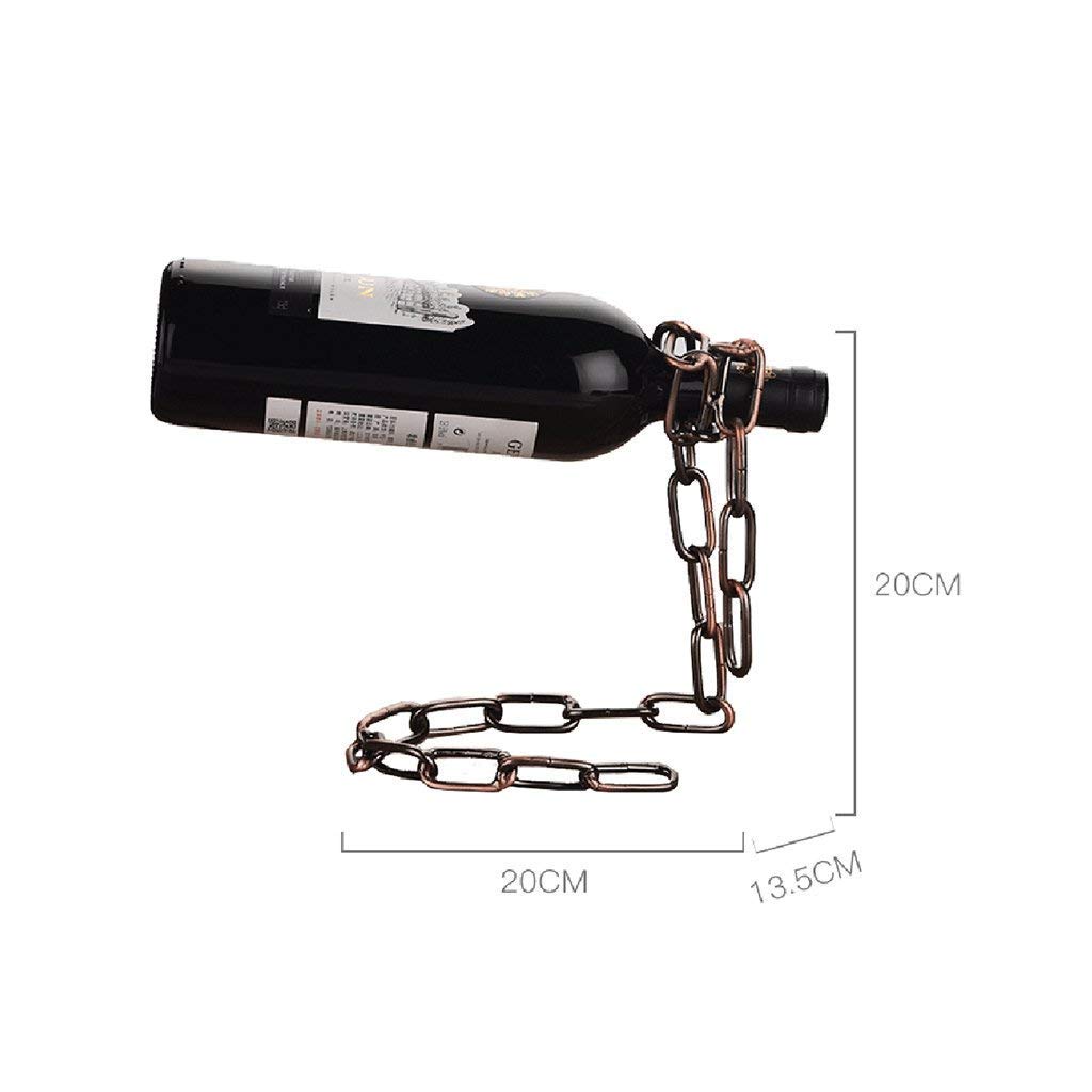 Handmade Iron Chain Style Wine Rack - Rustic Home Decor for Kitchen, Living Room, Bar & Dining Room | Perfect for Wine Storage and Wall Decor