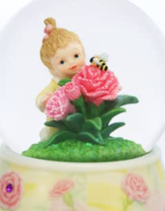 Twinkle Water Globe with Carnations & Bumblebee - 3.5