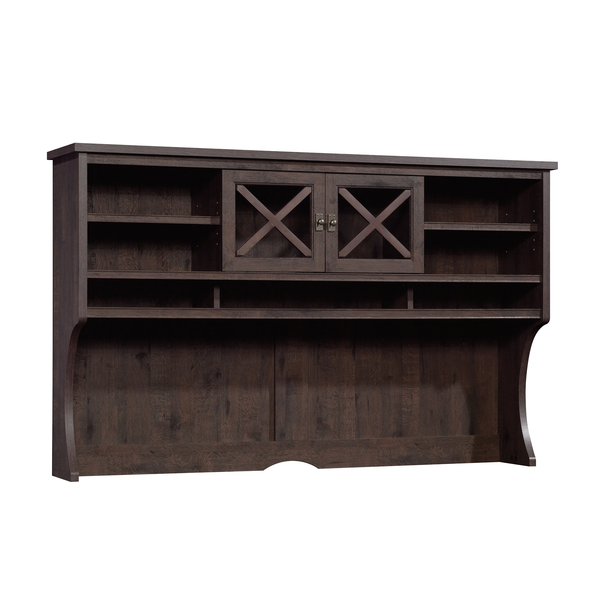 Sauder Costa Large Hutch with Coffee Oak Finish - Stylish Storage Cabinet for Home Office, Living Room & Bedroom Organization
