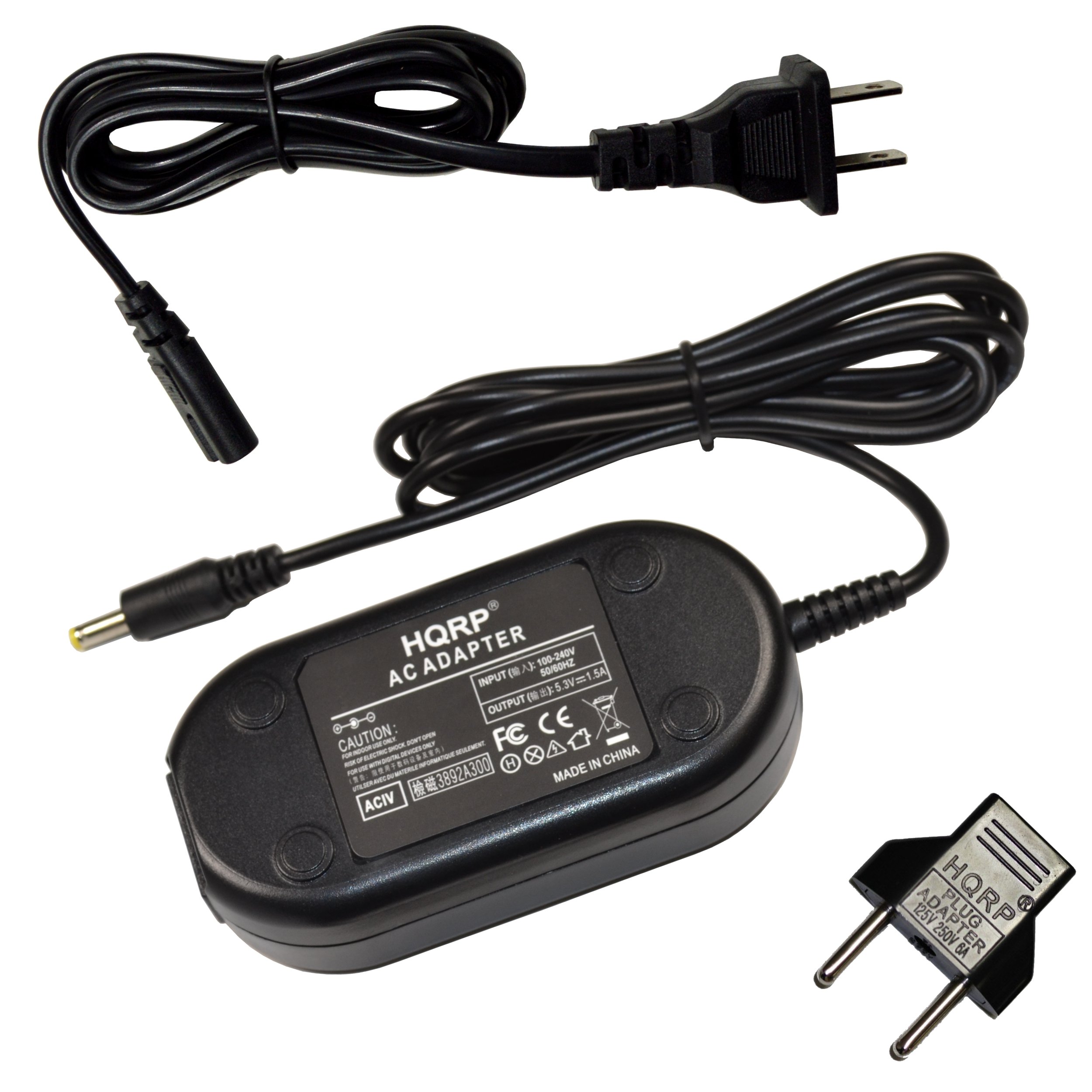 HQRP AC Adapter & Power Supply Charger Compatible with JVC GZ-V500 GZ-HM670 GZ-R10 GZ-R30 GZ-R70 Camcorder Models - Perfect for Travel, Home Videos & Professional Recording