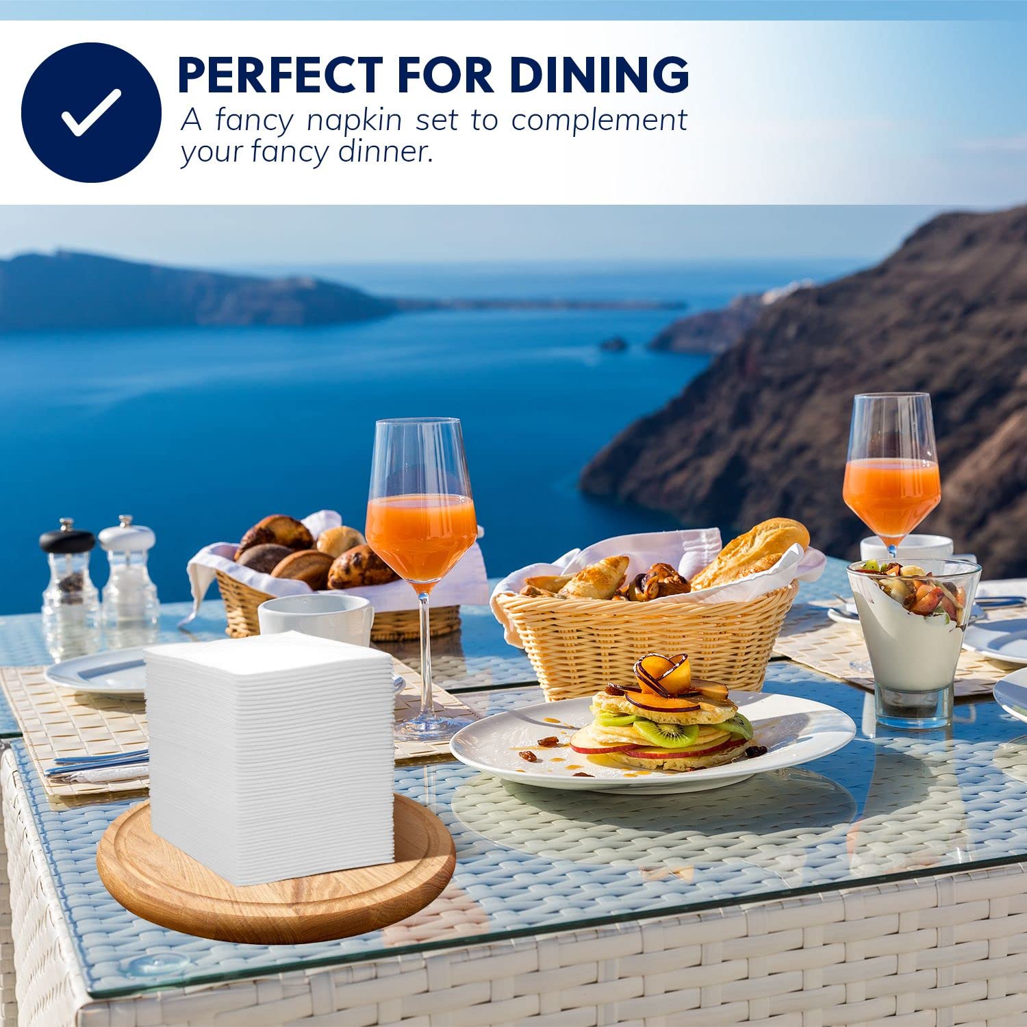 Premium Disposable Hand Towels - Soft Linen-Feel Absorbent Cloth-Like Paper Napkins for Home, Party, Wedding & Events (1000 Count) - Ideal for Dining, Entertaining & Guest Hospitality