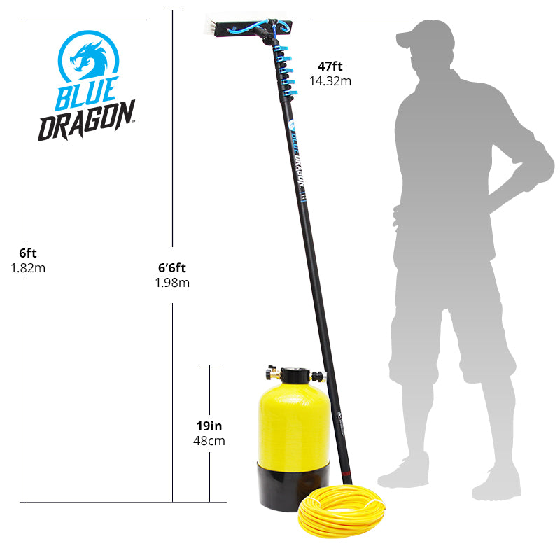 Blue Dragon Water Fed and DI Tank Starter Kit - Yellow | Professional Window Cleaning System for Home & Commercial Use