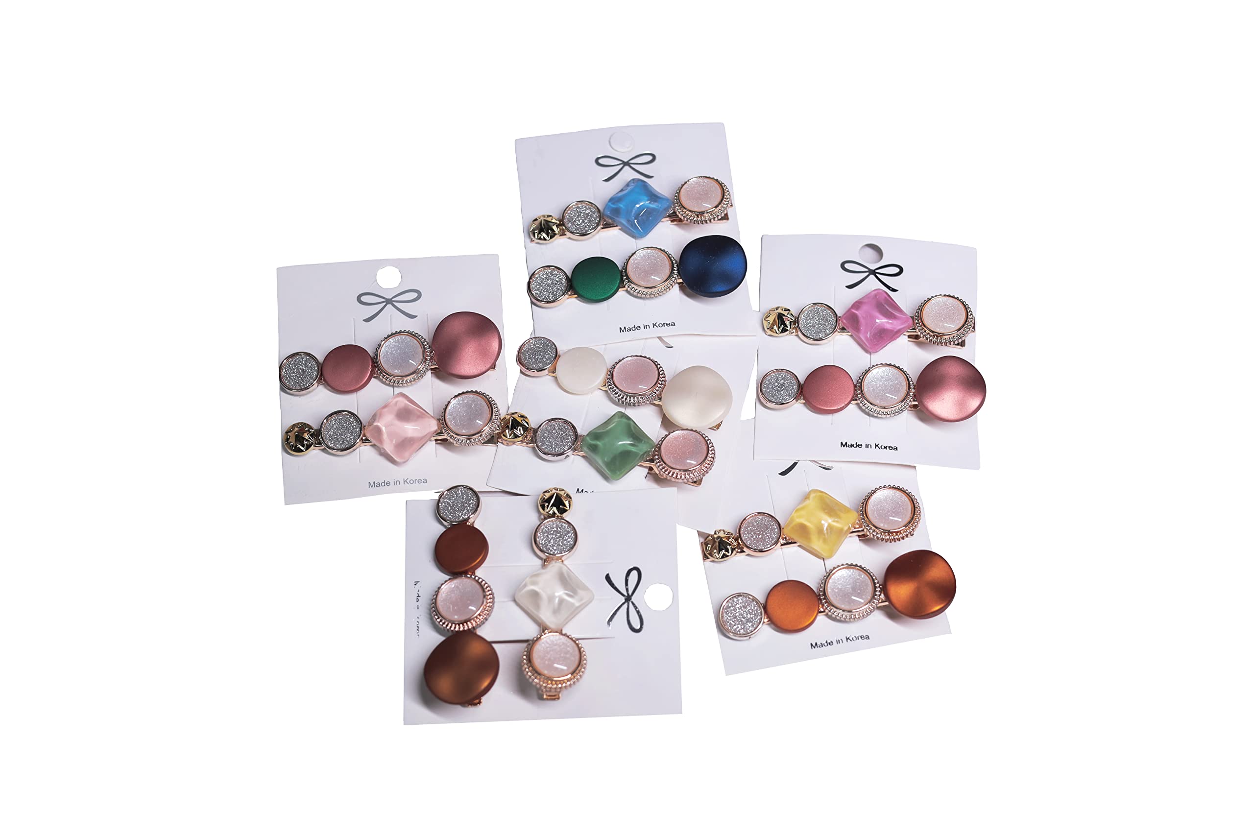 Sparkling Pink Heart-Shaped Rhinestone Hair Clips - Pack of 6 Multicolor Hairpins for Women & Girls (Perfect for Parties, Weddings & Everyday Style)