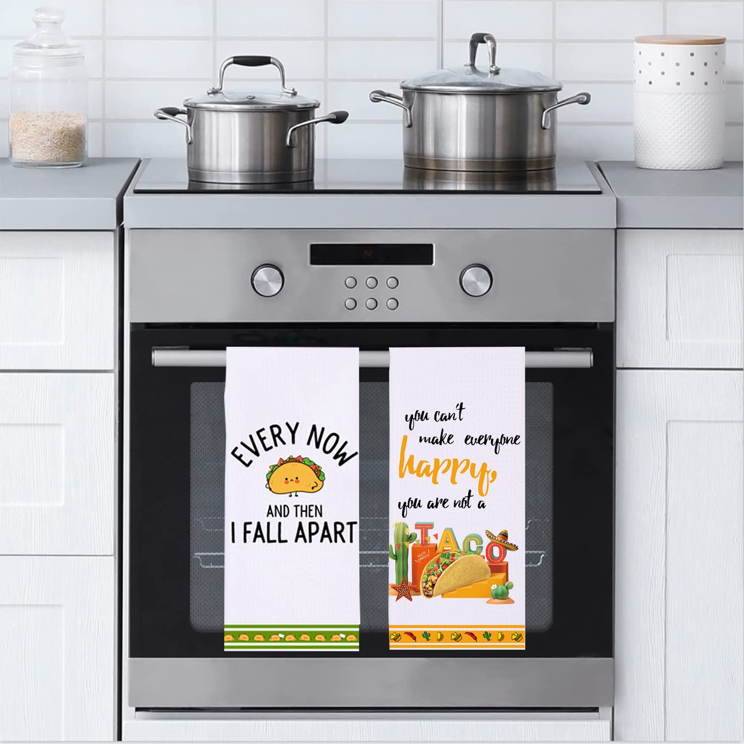 LXOMILL Funny Taco Decorative Dish Towels - Cinco De Mayo Kitchen Accessories & Housewarming Gifts - Perfect for Mexican Themed Parties, Kitchen Decor and Hostess Gifts