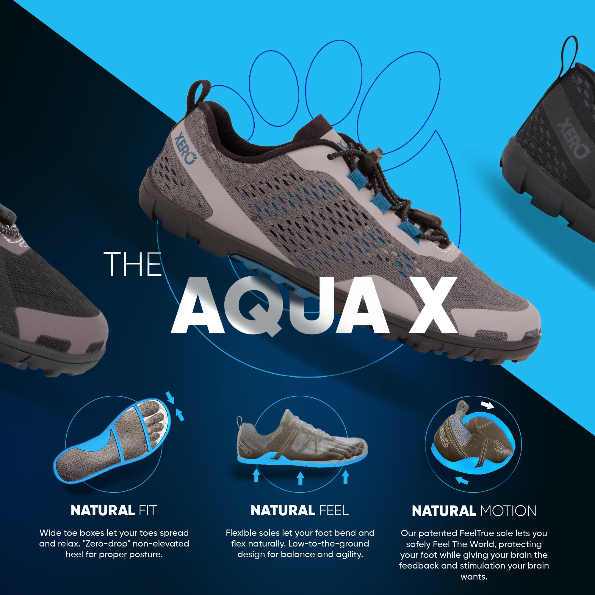 Xero Shoes Barefoot Water Shoes for Women - Aqua X Sport Minimalist Water Shoes with Wide Toe Box & Zero Drop Heel | Beach, Hiking, Running, Swimming, Yoga & Outdoor Activities