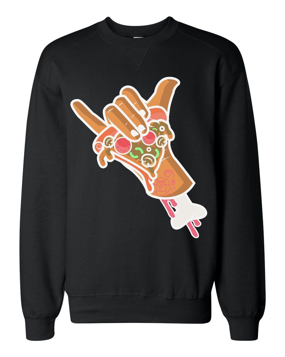 Pizza Lover Hand Pizza Rocks Classic Sweatshirt - Comfortable Unisex Pullover Hoodie for Pizza Enthusiasts - Perfect for Casual Wear, Pizza Parties, and Gift Giving