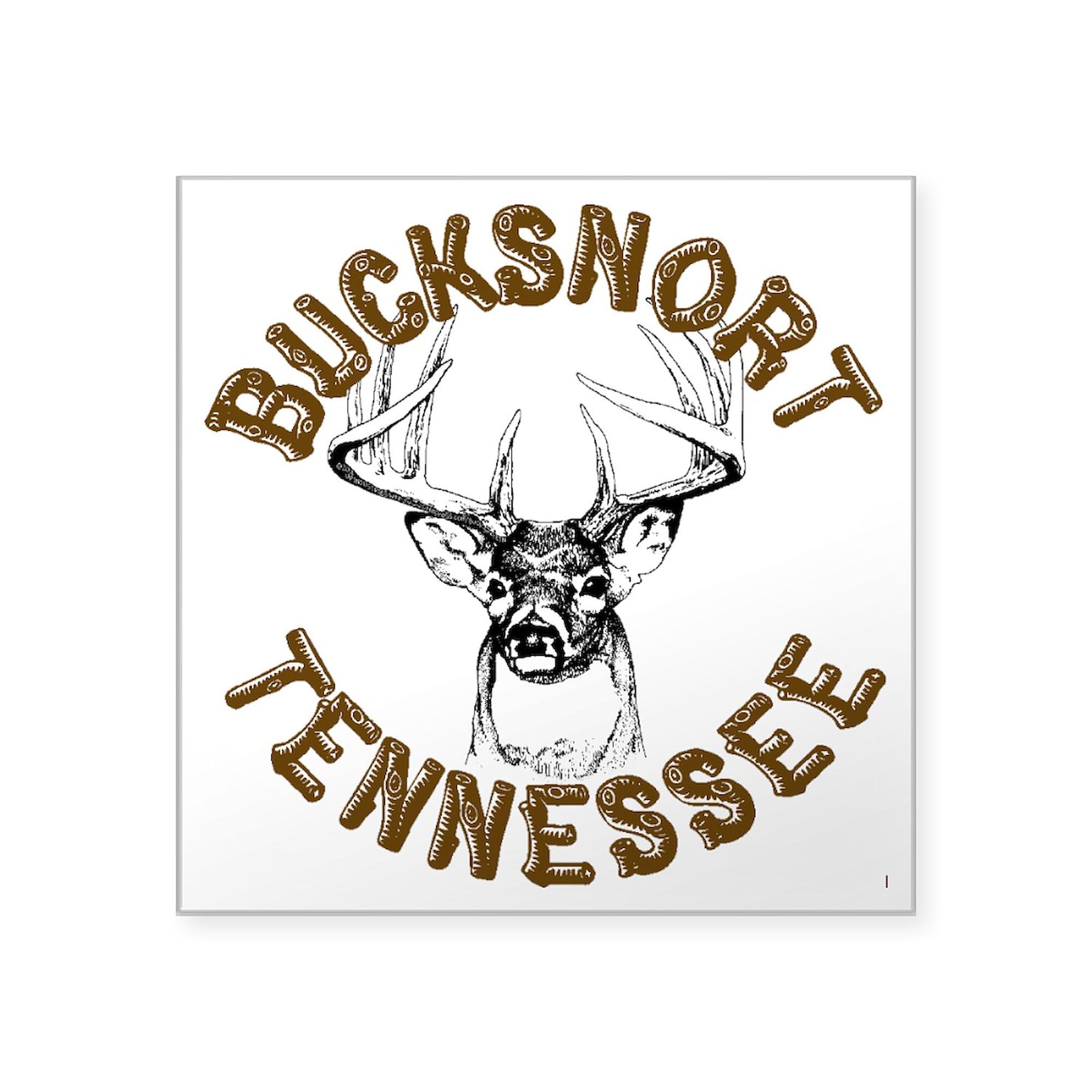 Bucksnort TN Square Bumper Sticker 3x3 Inch - Durable Car Decal for Vehicles, Laptops & Water Bottles - Perfect for Road Trips, Tailgating & Personalizing Belongings