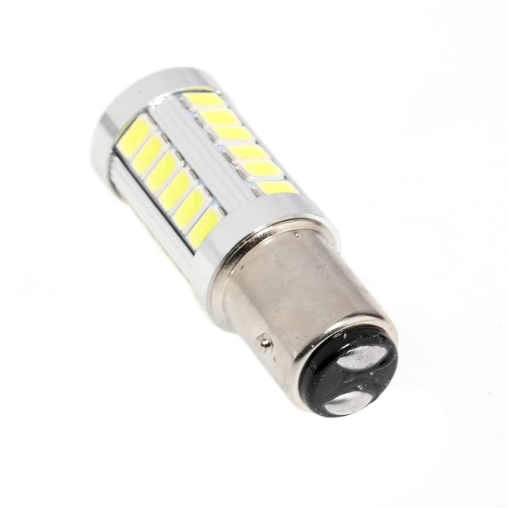 1157 BAY15D LED Bulbs - 20W 4000LM 6500K White Backup Reverse/Turn Signal/Brake Tail/Side Marker Light (33 LED Series, 2 Bulbs) - Perfect for Cars, Trucks, SUVs & Motorcycles