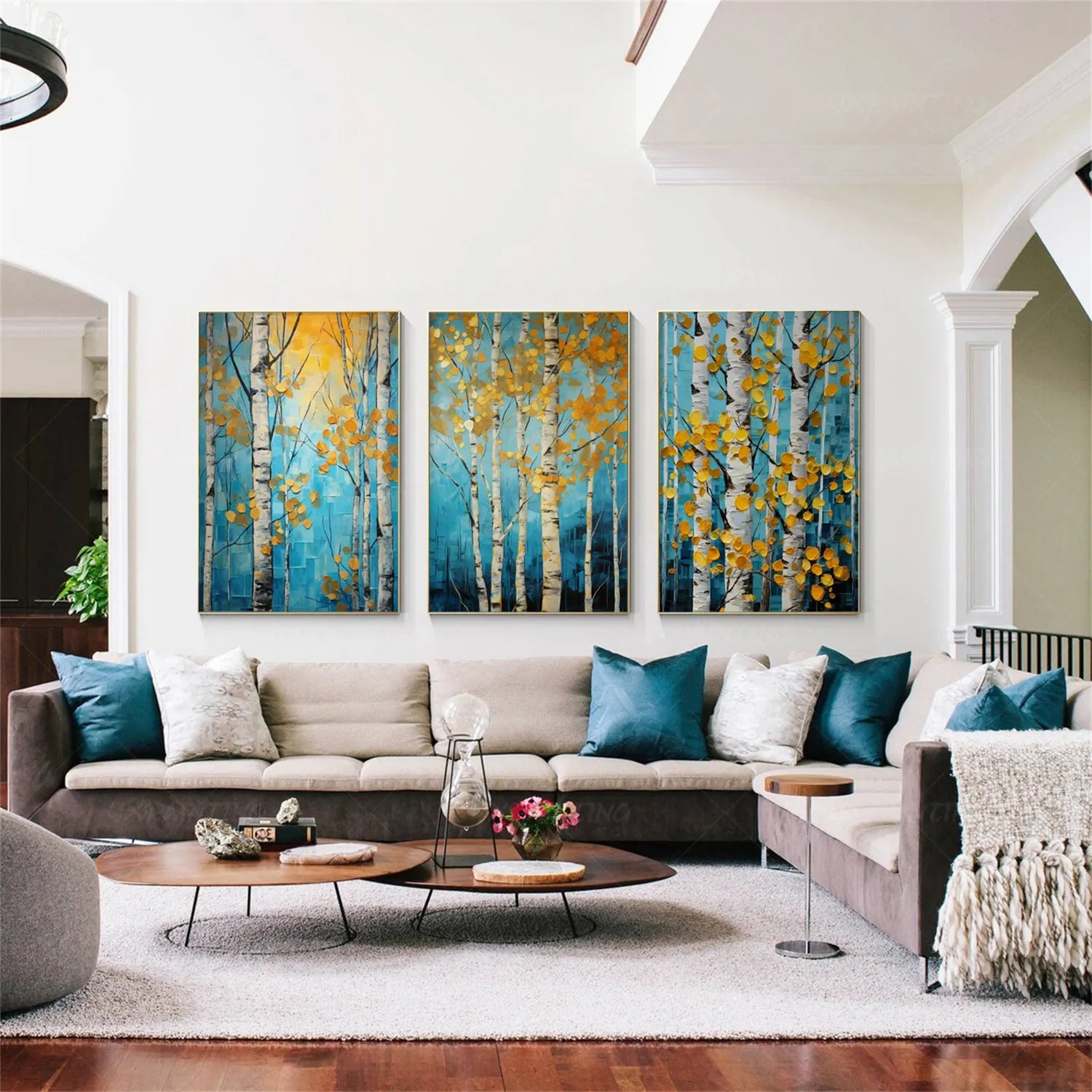 3-Piece Floral and Tree Canvas Art Set #FT094 - Perfect for Living Room, Bedroom, and Office Wall Decor