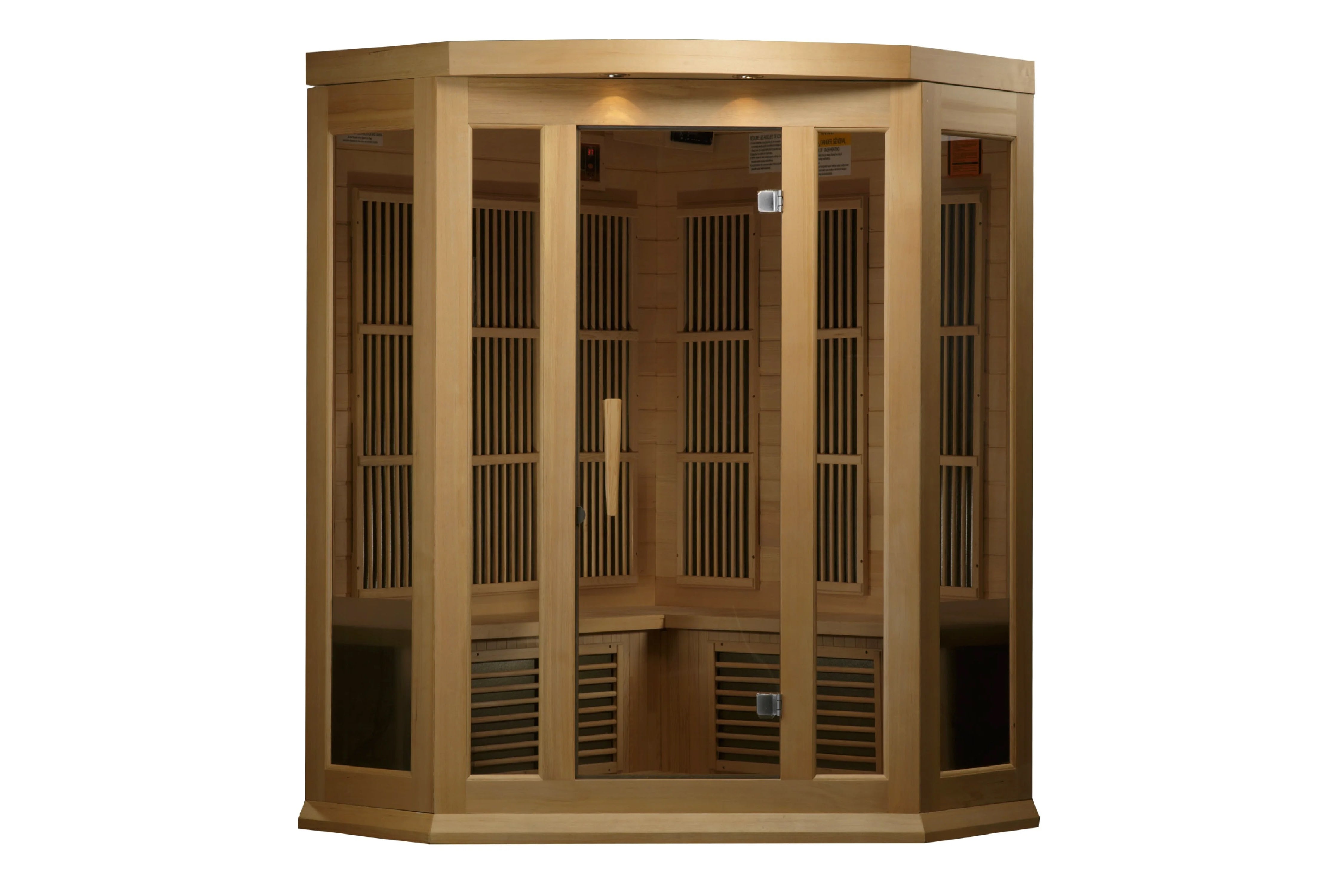 Maxxus 3-Person Corner Low EMF FAR Infrared Indoor Sauna for Home Relaxation & Detox - Perfect for Small Spaces & Family Wellness