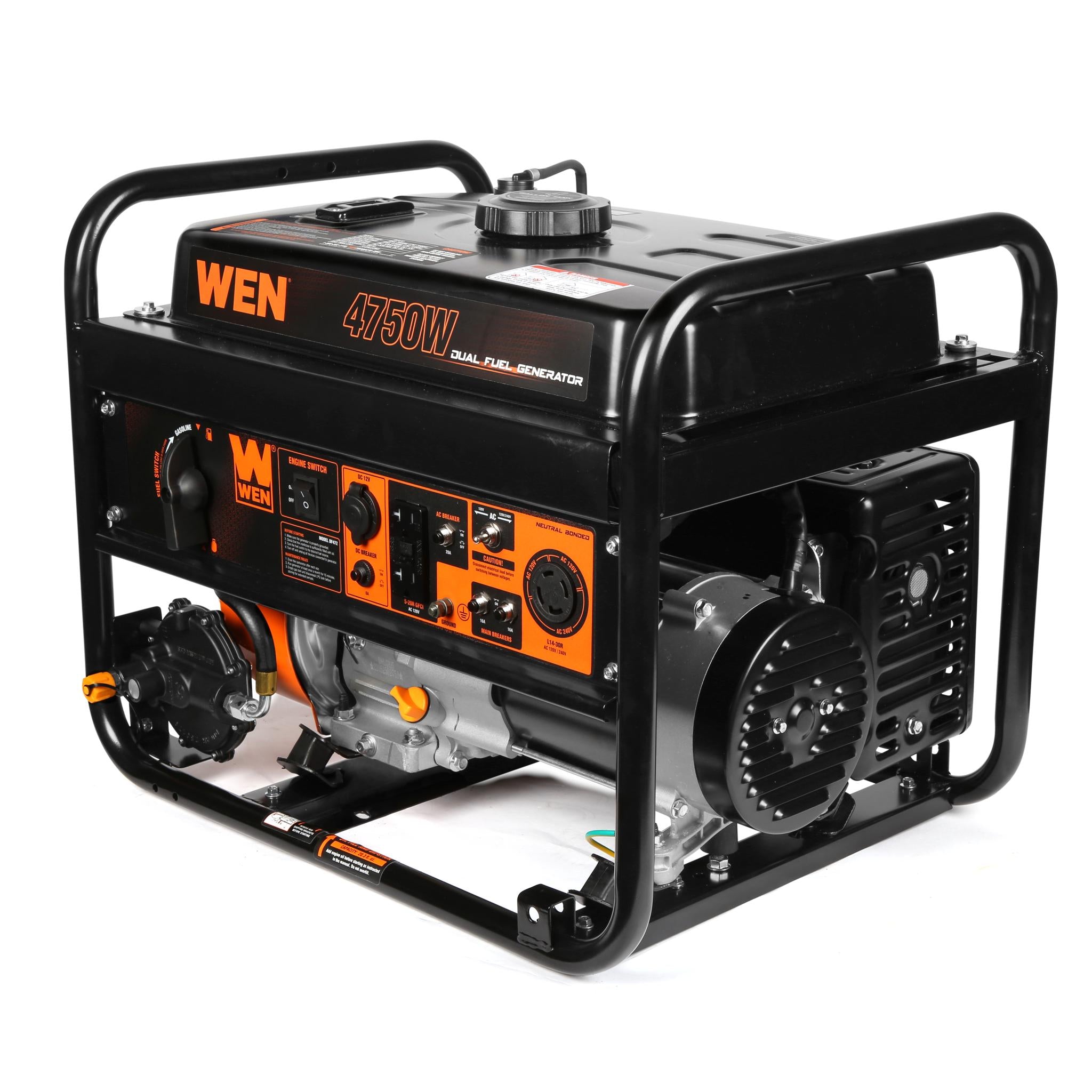 WEN DF472 4750W Dual Fuel Portable Generator 120V/240V for Camping, Home Backup & Outdoor Power - Gas & Propane Compatible
