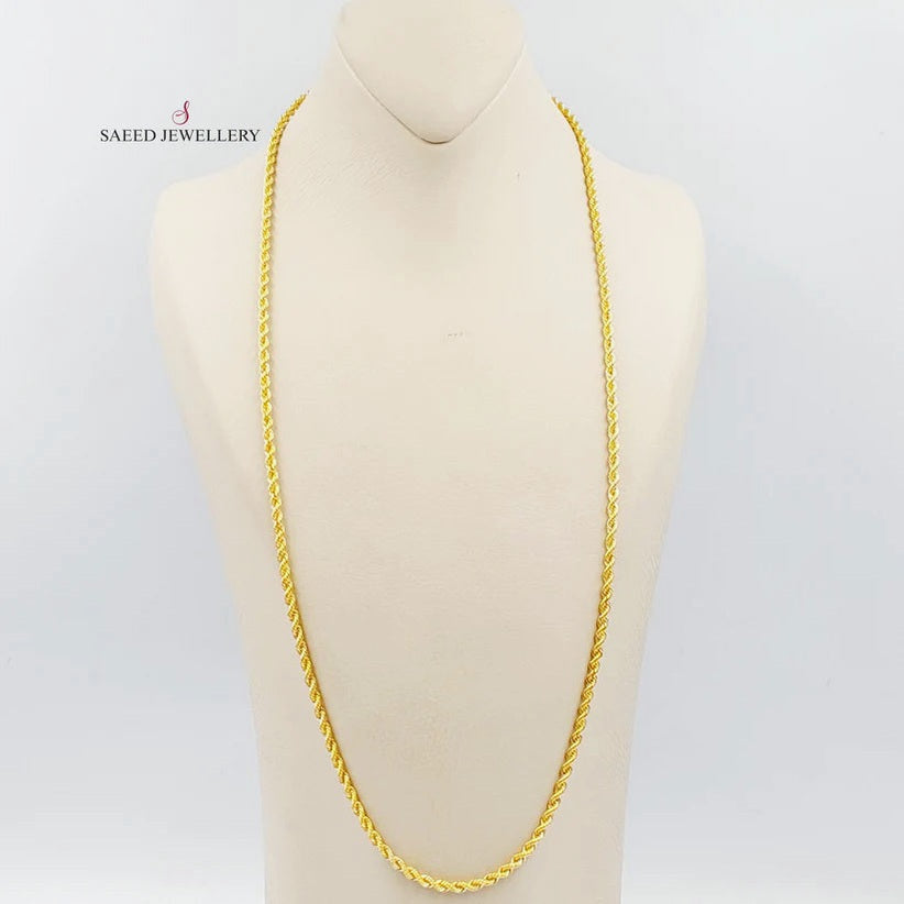 3mm Rope Chain Necklace 70cm - Dainty Gold & Silver Jewelry for Women & Men - Perfect for Everyday Wear, Gifts & Special Occasions
